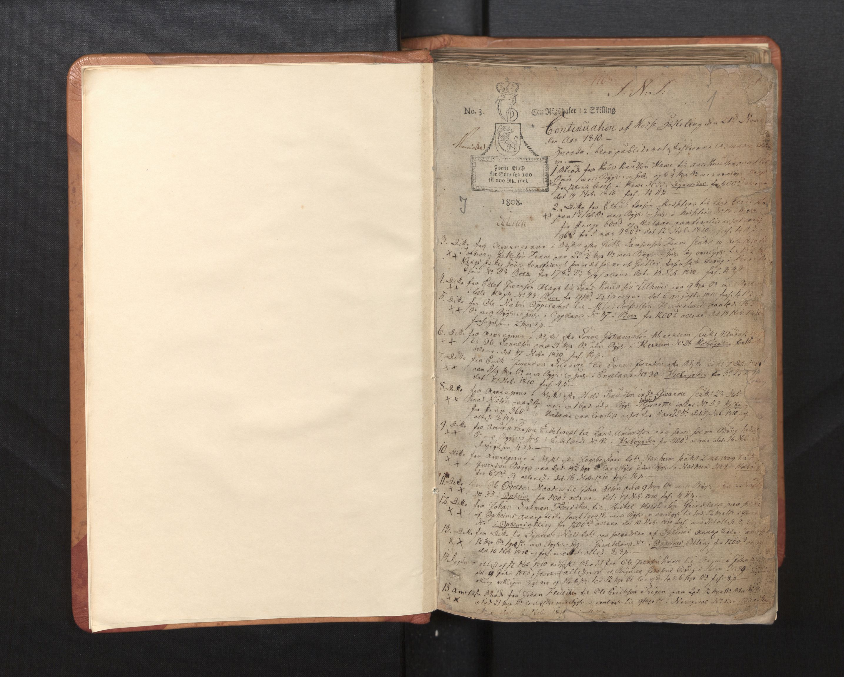 Hardanger og Voss sorenskriveri, SAB/A-2501/1/1A/1Ag/L0010: Tingbok for Voss, 1810-1821, p. 1a