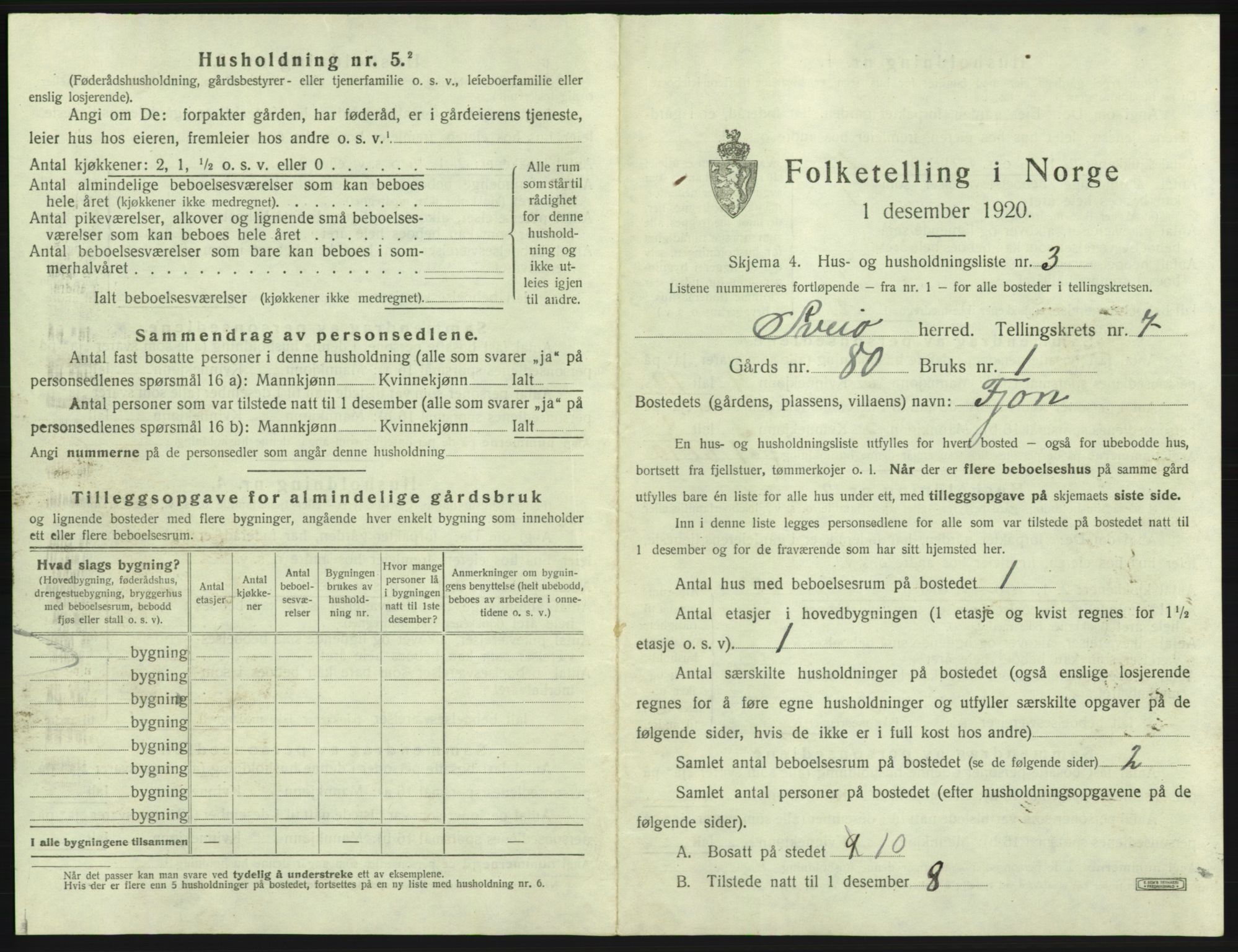 SAB, 1920 census for Sveio, 1920, p. 504