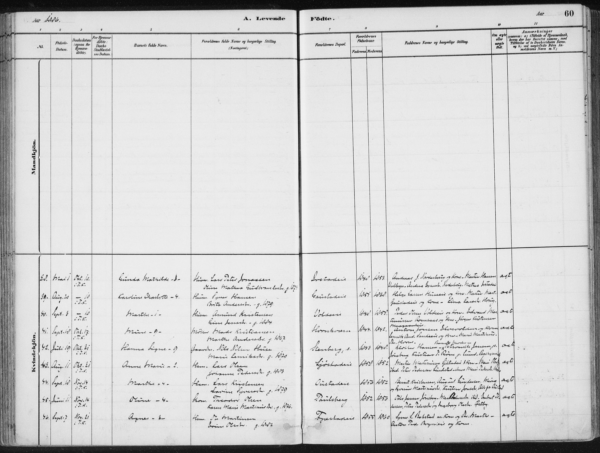 Romedal prestekontor, SAH/PREST-004/K/L0010: Parish register (official) no. 10, 1880-1895, p. 60