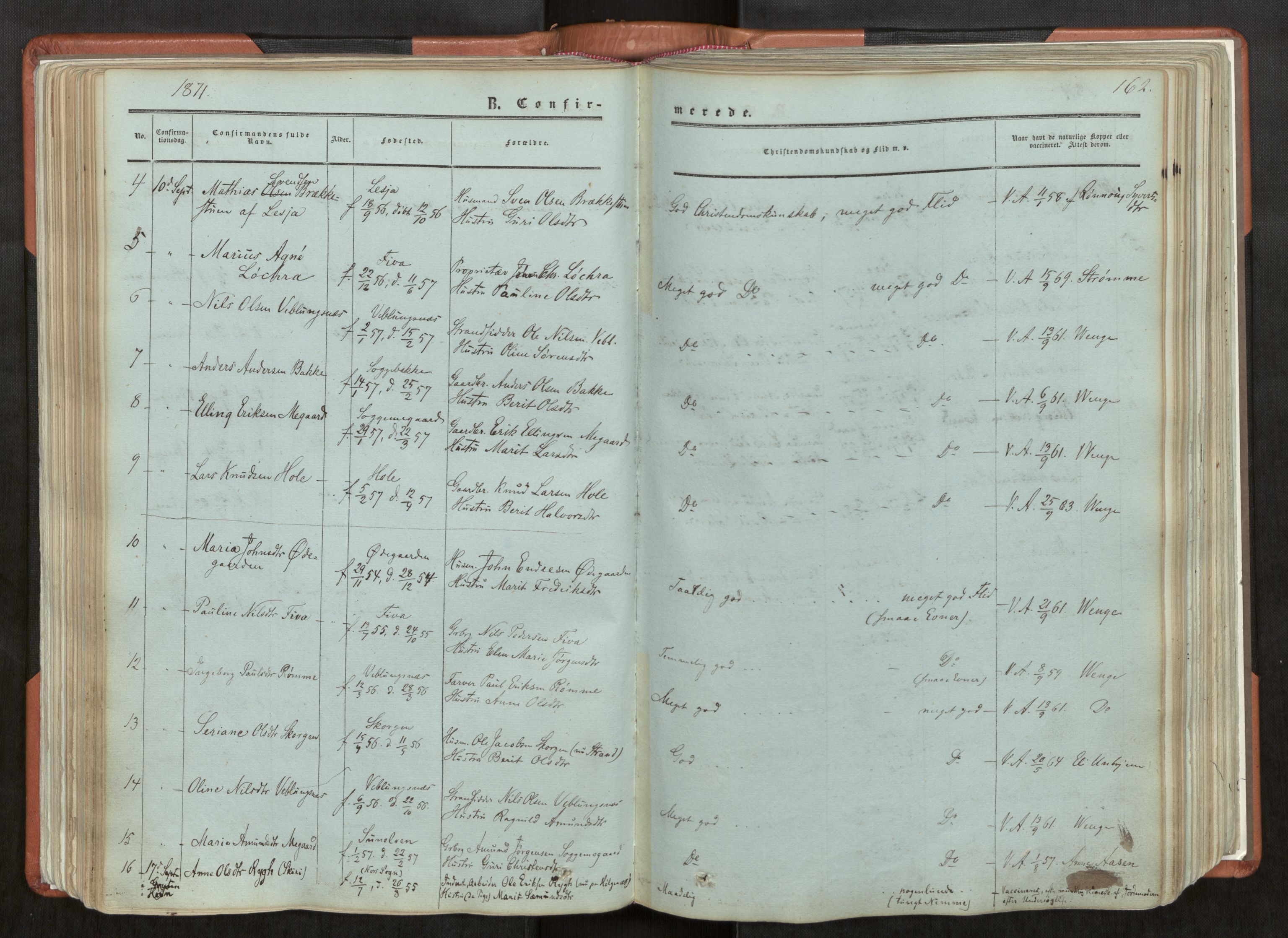 Ministerialprotokoller, klokkerbøker og fødselsregistre - Møre og Romsdal, AV/SAT-A-1454/544/L0572: Parish register (official) no. 544A05, 1854-1886, p. 162