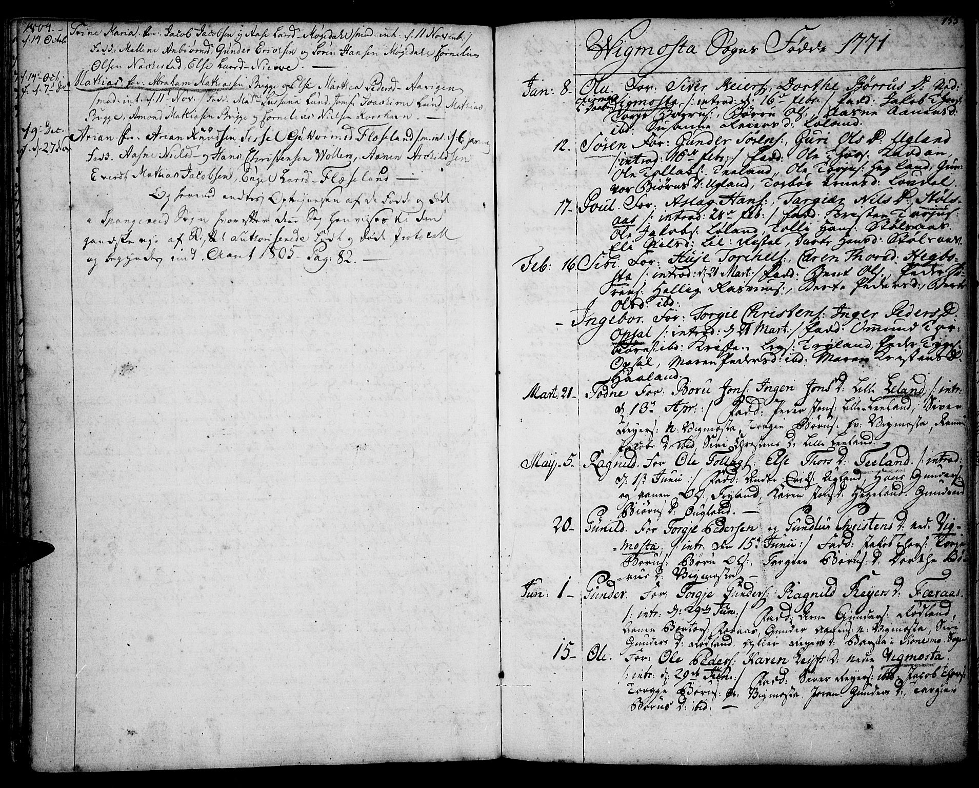 Sør-Audnedal sokneprestkontor, SAK/1111-0039/F/Fa/Fab/L0002: Parish register (official) no. A 2 /2, 1770-1804, p. 155