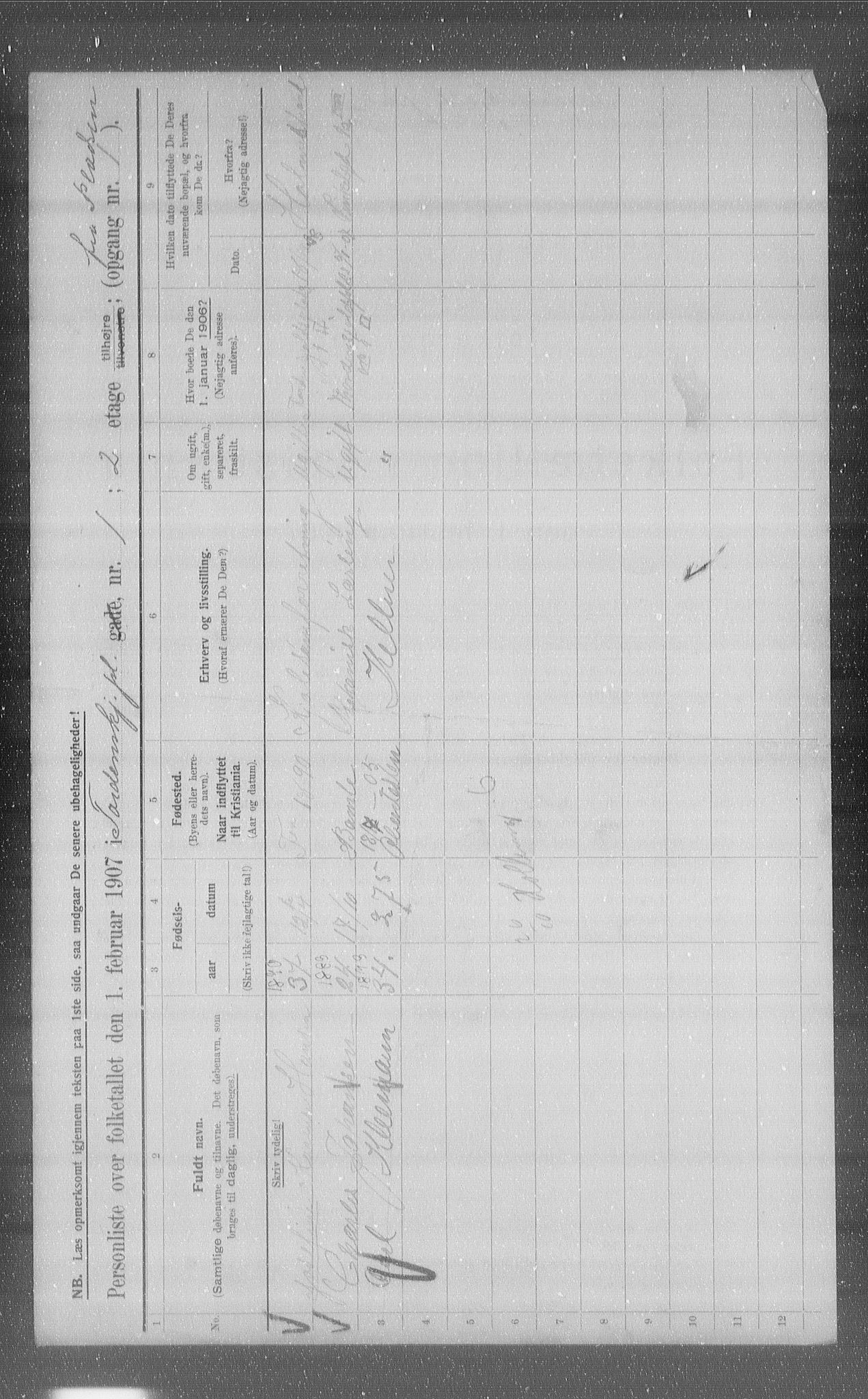 OBA, Municipal Census 1907 for Kristiania, 1907, p. 57866