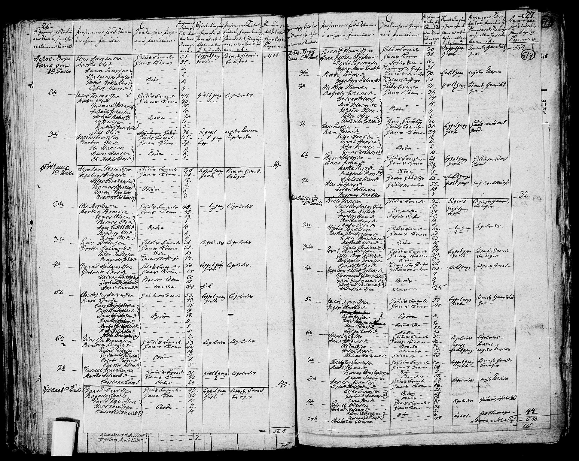 RA, 1801 census for 1150P Skudenes, 1801, p. 513b-514a