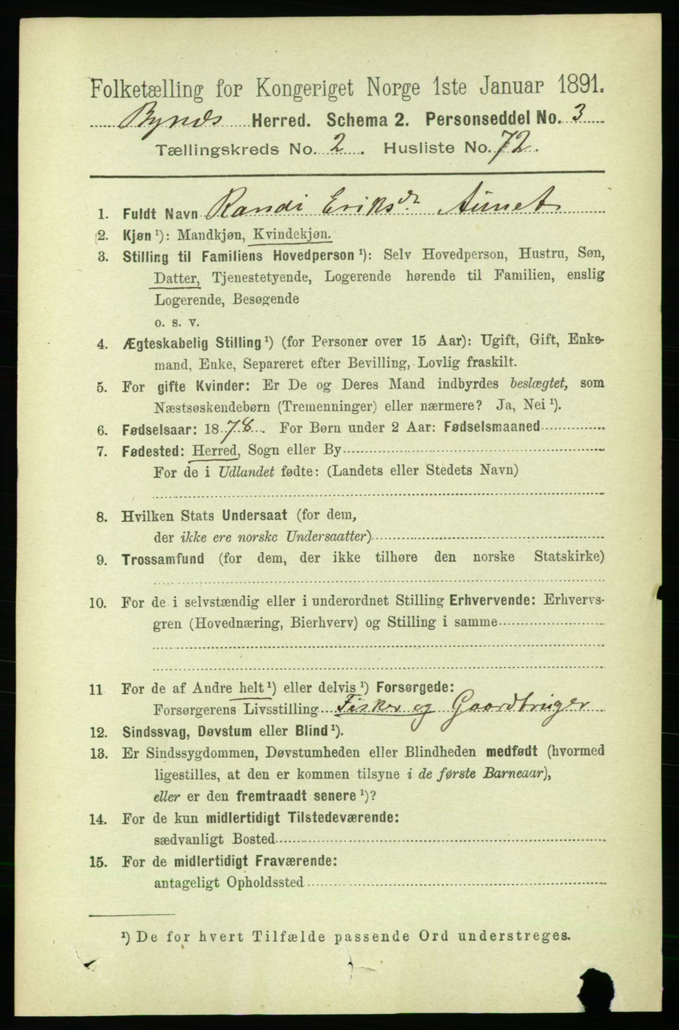 RA, 1891 census for 1655 Byneset, 1891, p. 1235