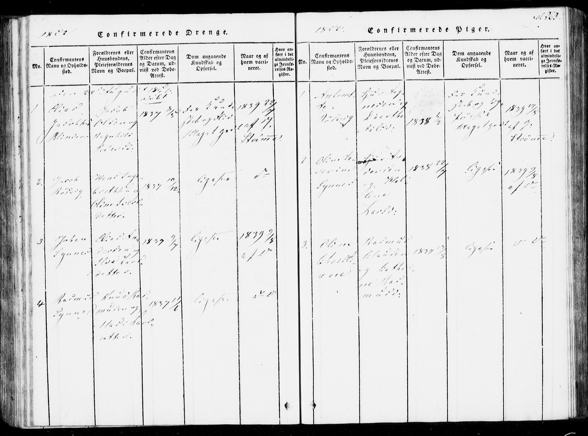 Ministerialprotokoller, klokkerbøker og fødselsregistre - Møre og Romsdal, SAT/A-1454/537/L0517: Parish register (official) no. 537A01, 1818-1862, p. 263