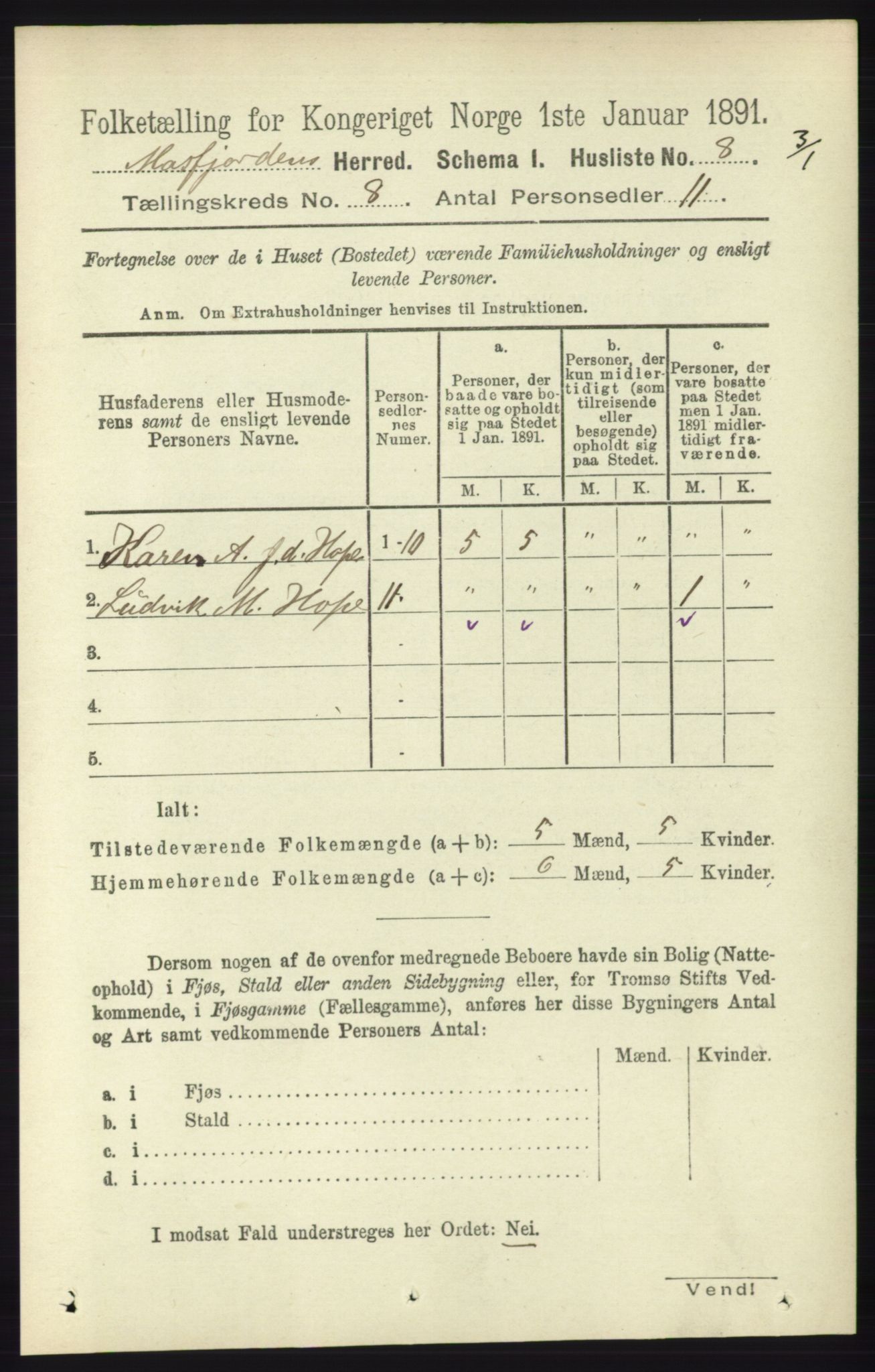 RA, 1891 census for 1266 Masfjorden, 1891, p. 1520