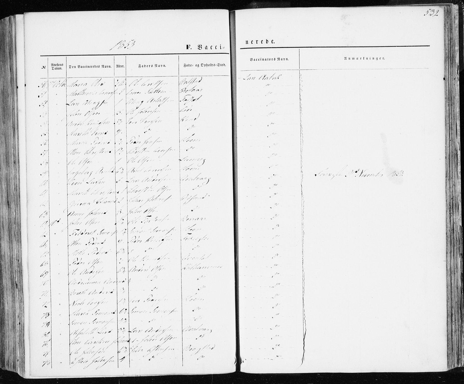 Ministerialprotokoller, klokkerbøker og fødselsregistre - Møre og Romsdal, AV/SAT-A-1454/586/L0984: Parish register (official) no. 586A10, 1844-1856, p. 532