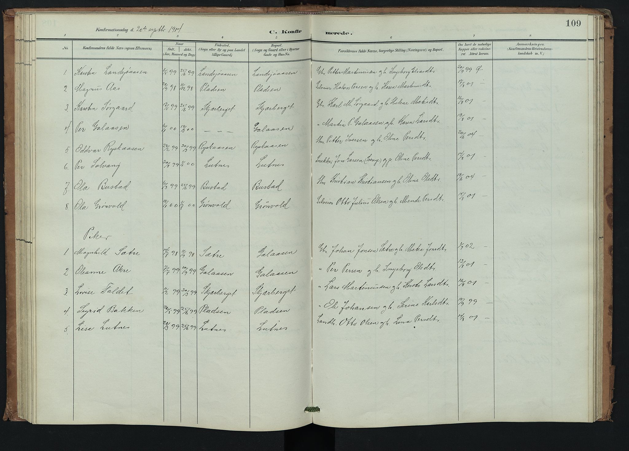 Trysil prestekontor, AV/SAH-PREST-046/H/Ha/Hab/L0008: Parish register (copy) no. 8, 1900-1950, p. 109