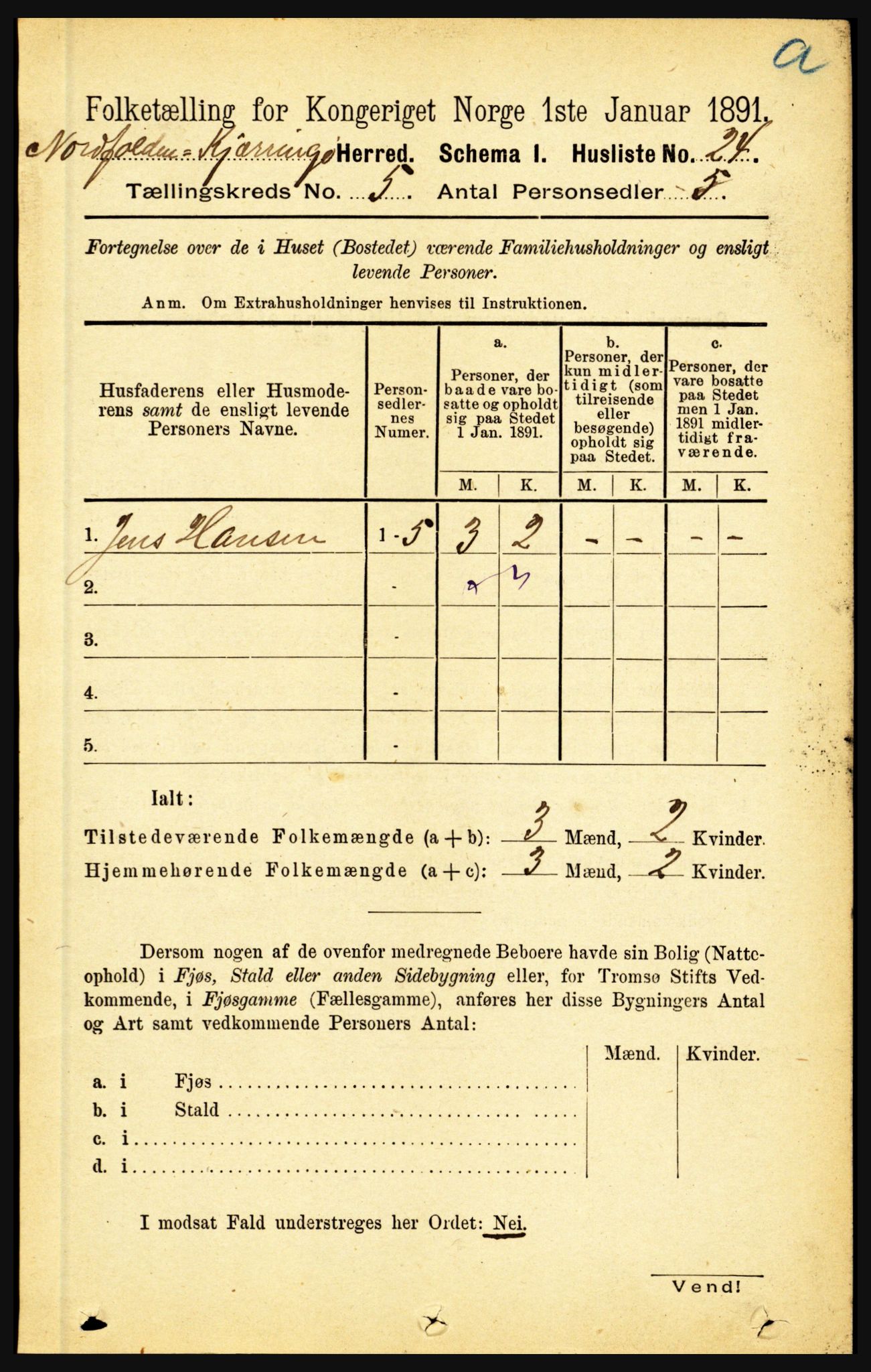 RA, 1891 census for 1846 Nordfold-Kjerringøy, 1891, p. 1150