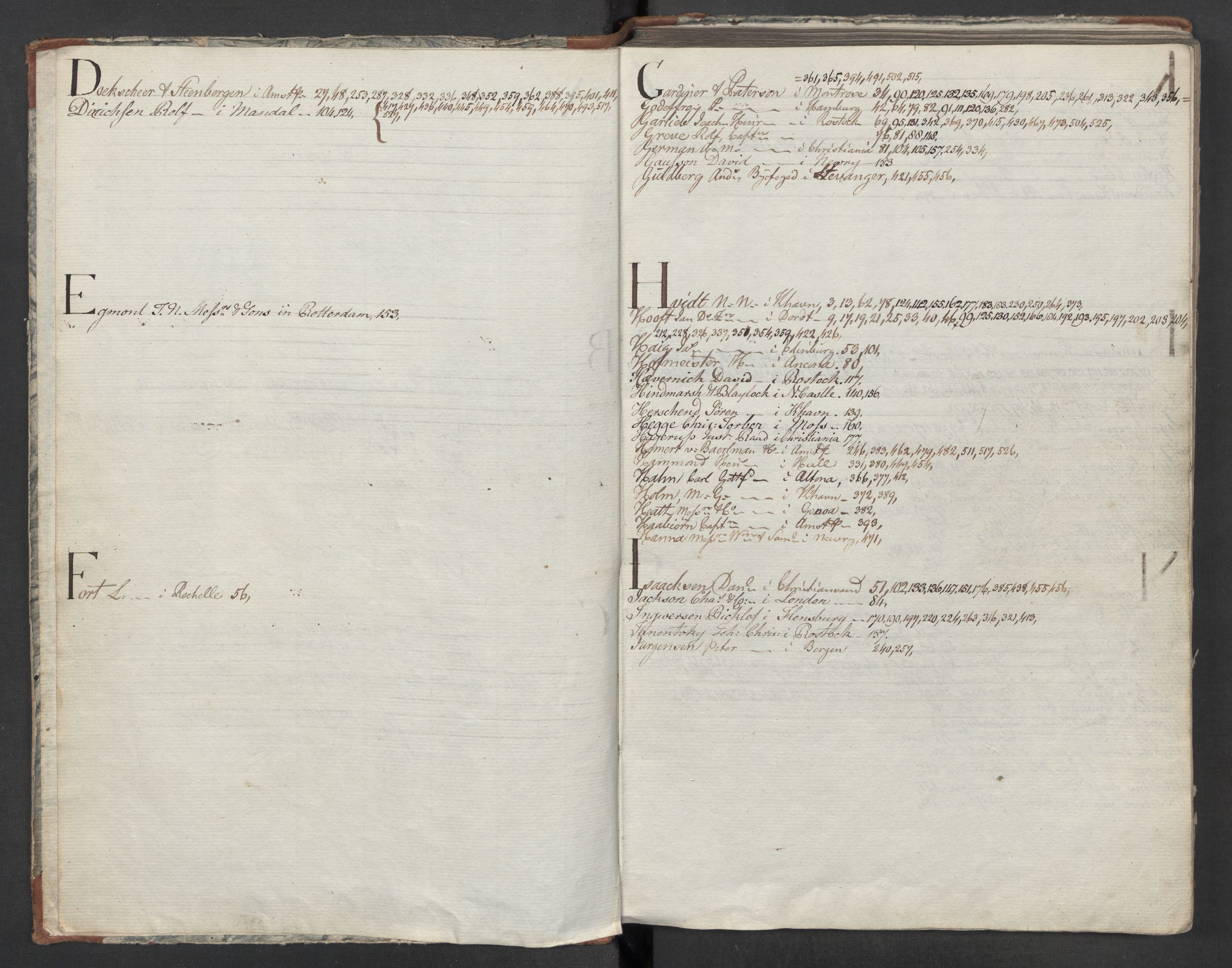 Hoë, Herman & Co, SAT/PA-0280/11/L0007: Kopibok, utenriks, 1787-1791