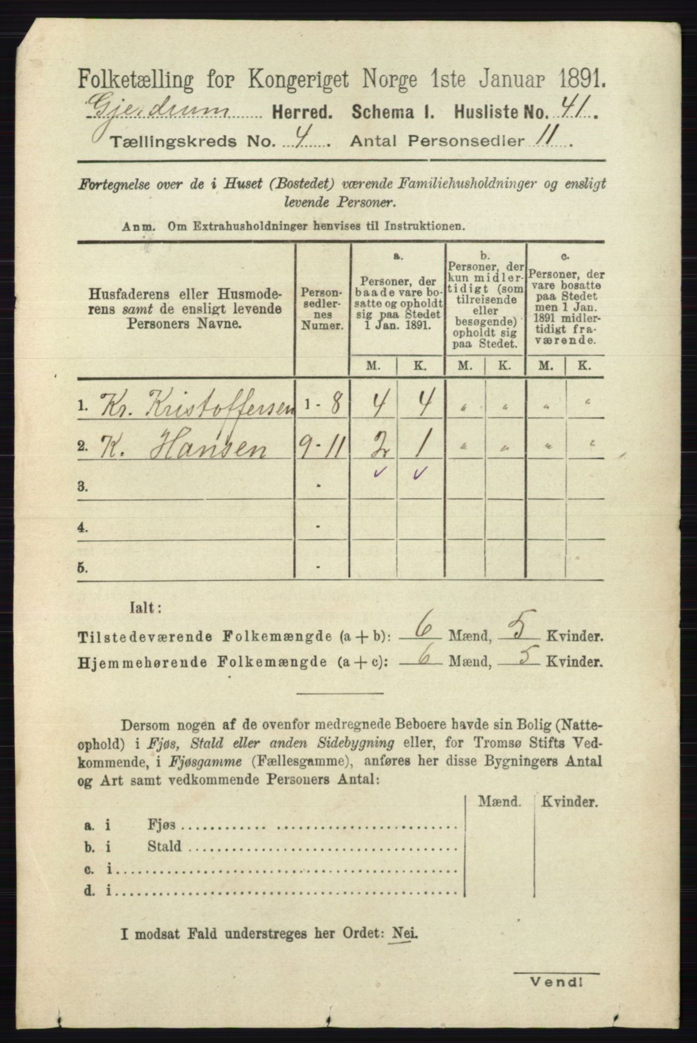 RA, 1891 census for 0234 Gjerdrum, 1891, p. 1790
