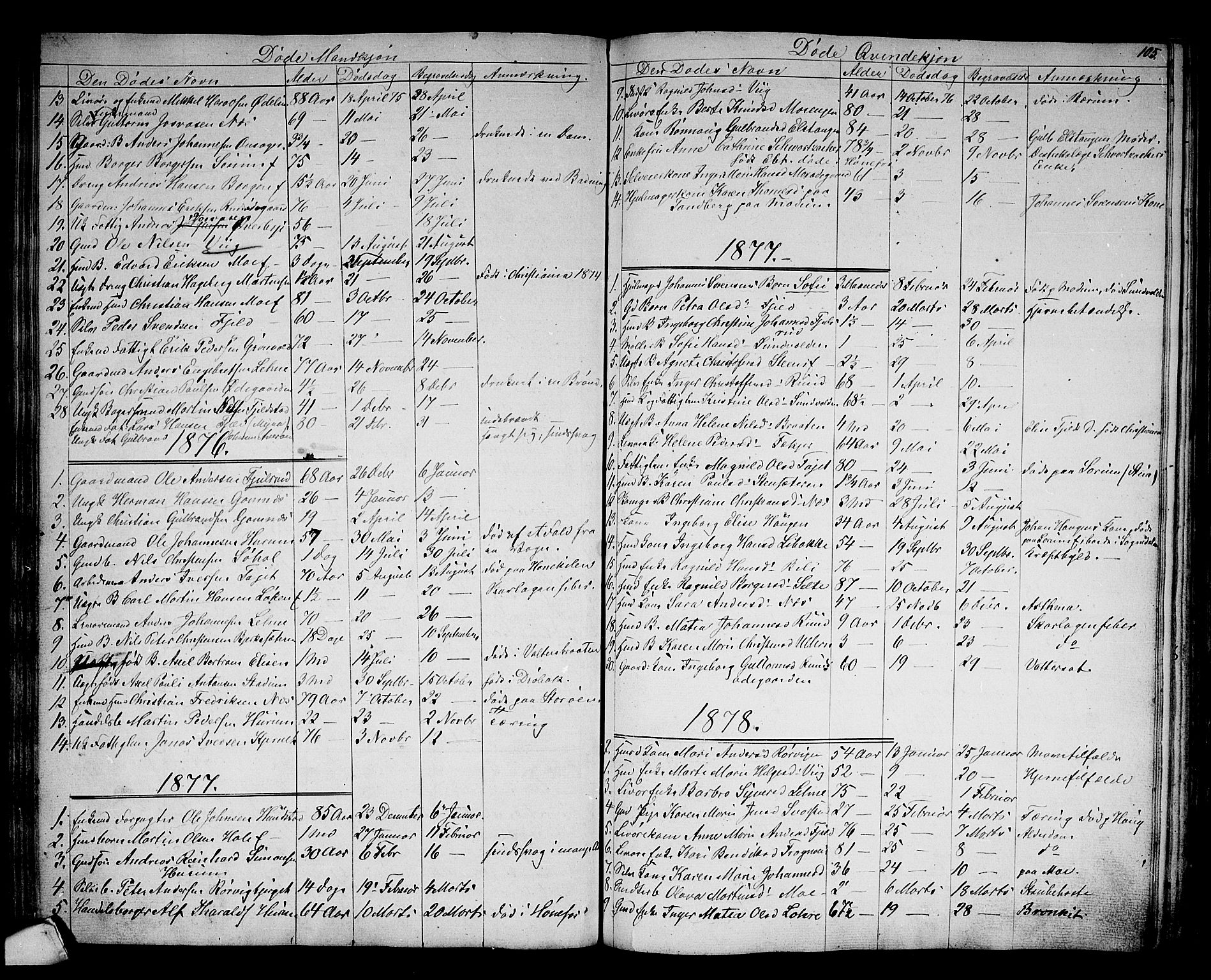 Hole kirkebøker, AV/SAKO-A-228/G/Ga/L0002: Parish register (copy) no. I 2, 1842-1878, p. 105