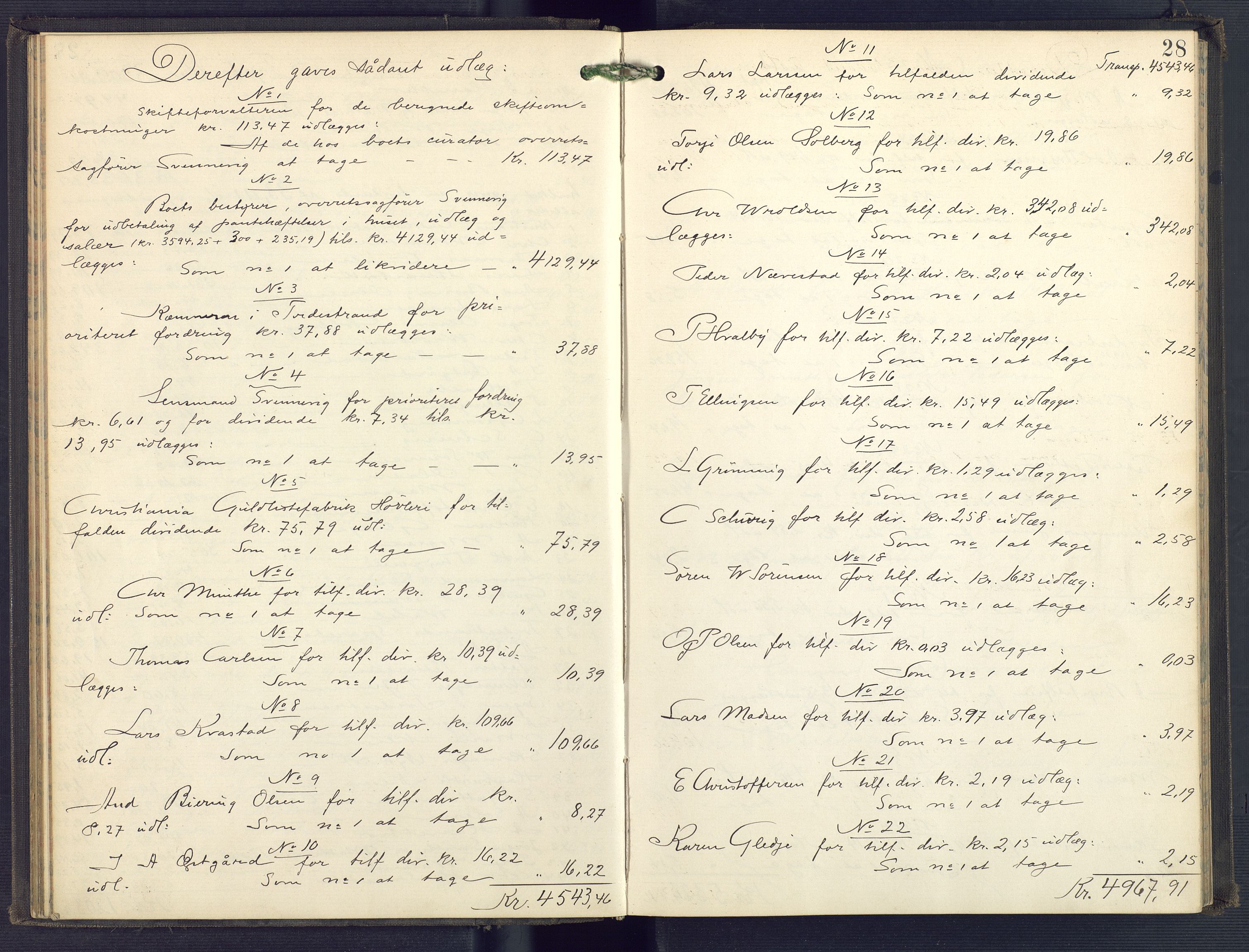 Holt sorenskriveri, SAK/1221-0002/H/Hc/L0035: Skifteutlodningsprotokoll nr. 10, 1890-1896, p. 27b-28a
