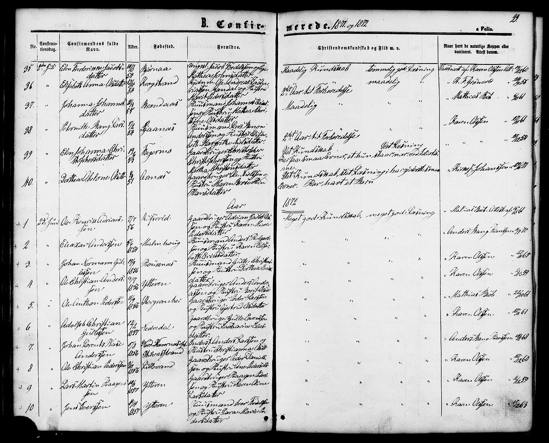 Ministerialprotokoller, klokkerbøker og fødselsregistre - Nordland, SAT/A-1459/827/L0394: Parish register (official) no. 827A06, 1865-1886, p. 29