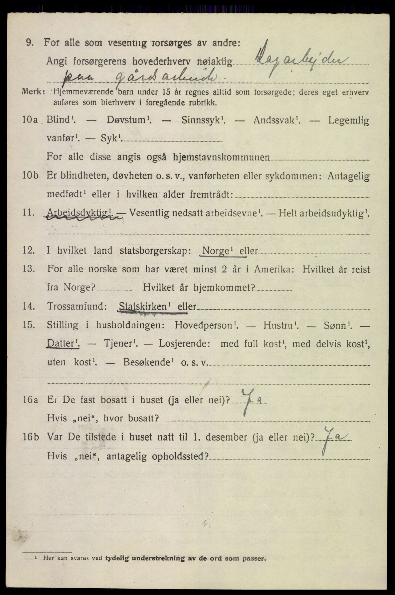 SAH, 1920 census for Fåberg, 1920, p. 14789