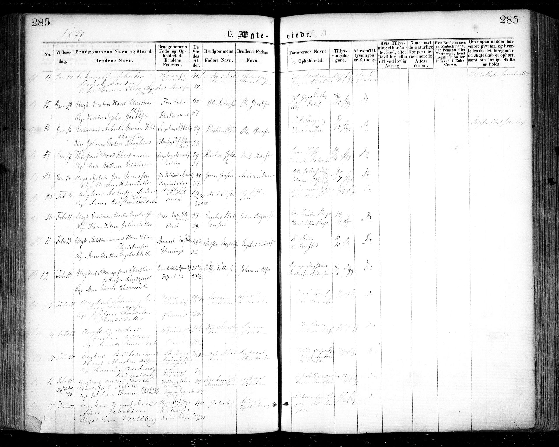 Glemmen prestekontor Kirkebøker, SAO/A-10908/F/Fa/L0008: Parish register (official) no. 8, 1862-1871, p. 285