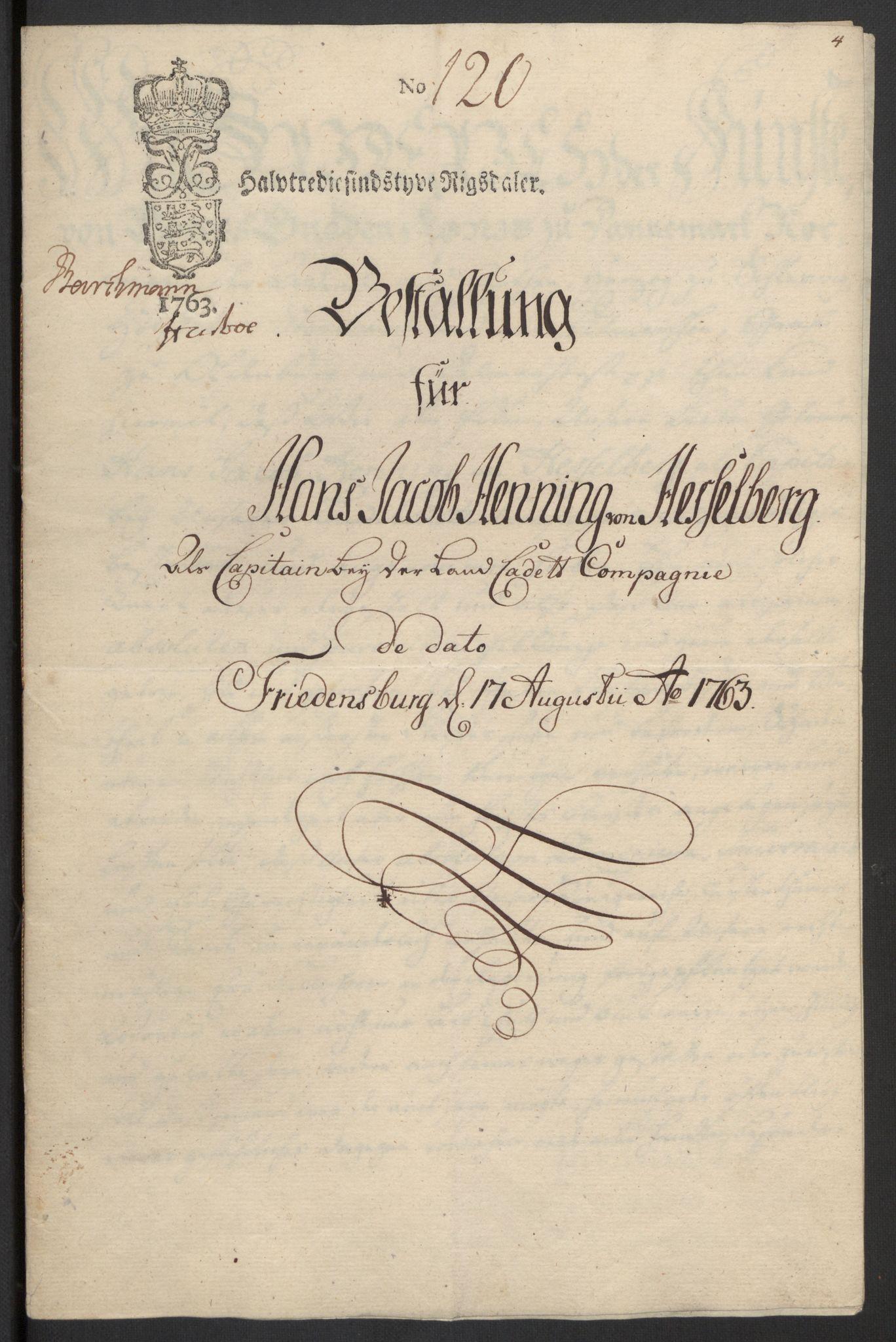 Hesselberg, Hans Jacob Henning, AV/RA-PA-0056/F/L0001: --, 1759-1809, p. 13