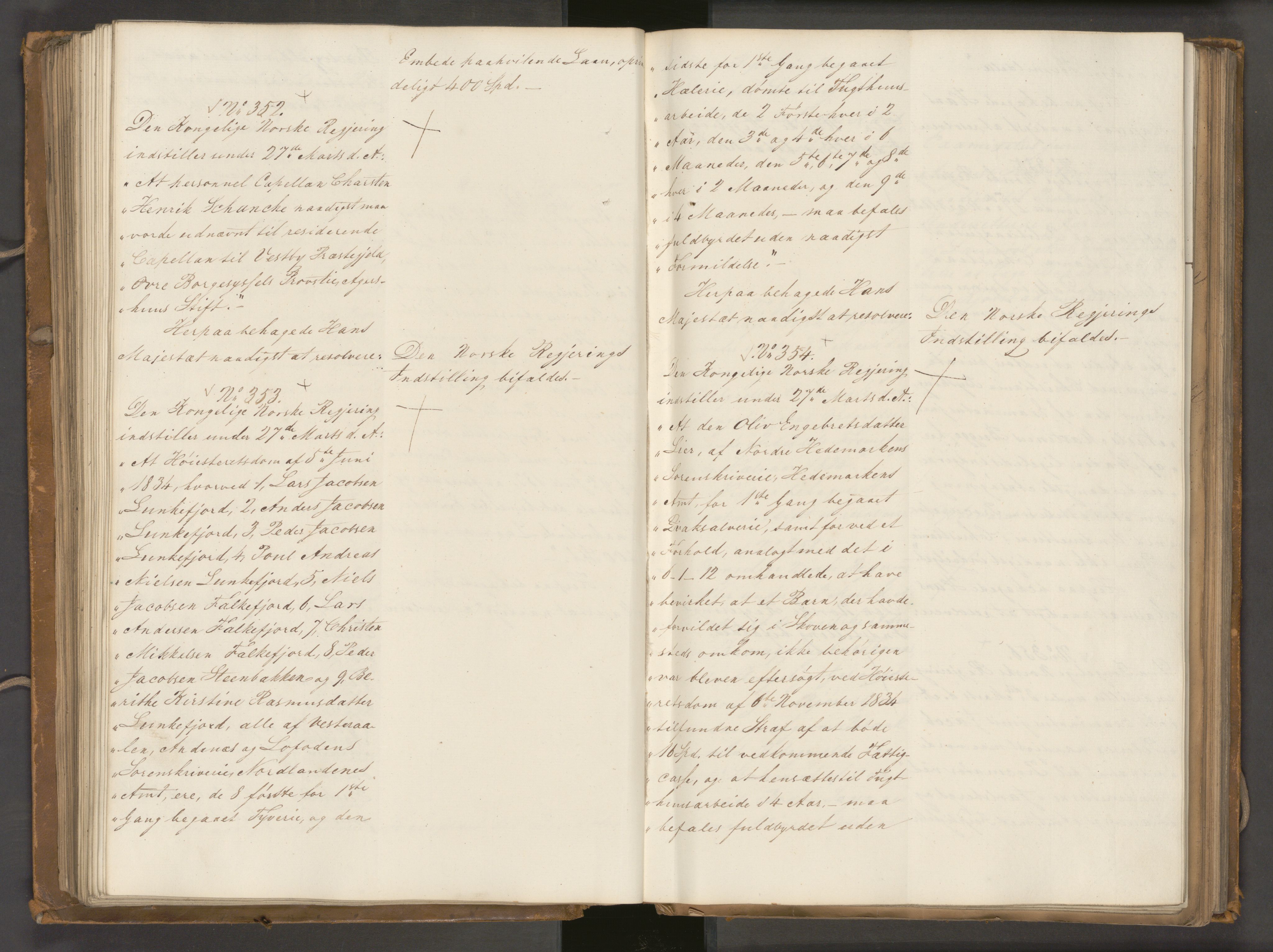 Statsrådssekretariatet, AV/RA-S-1001/A/Ab/L0040: Kgl. res. nr. 1-568, 1. halvår, 1835