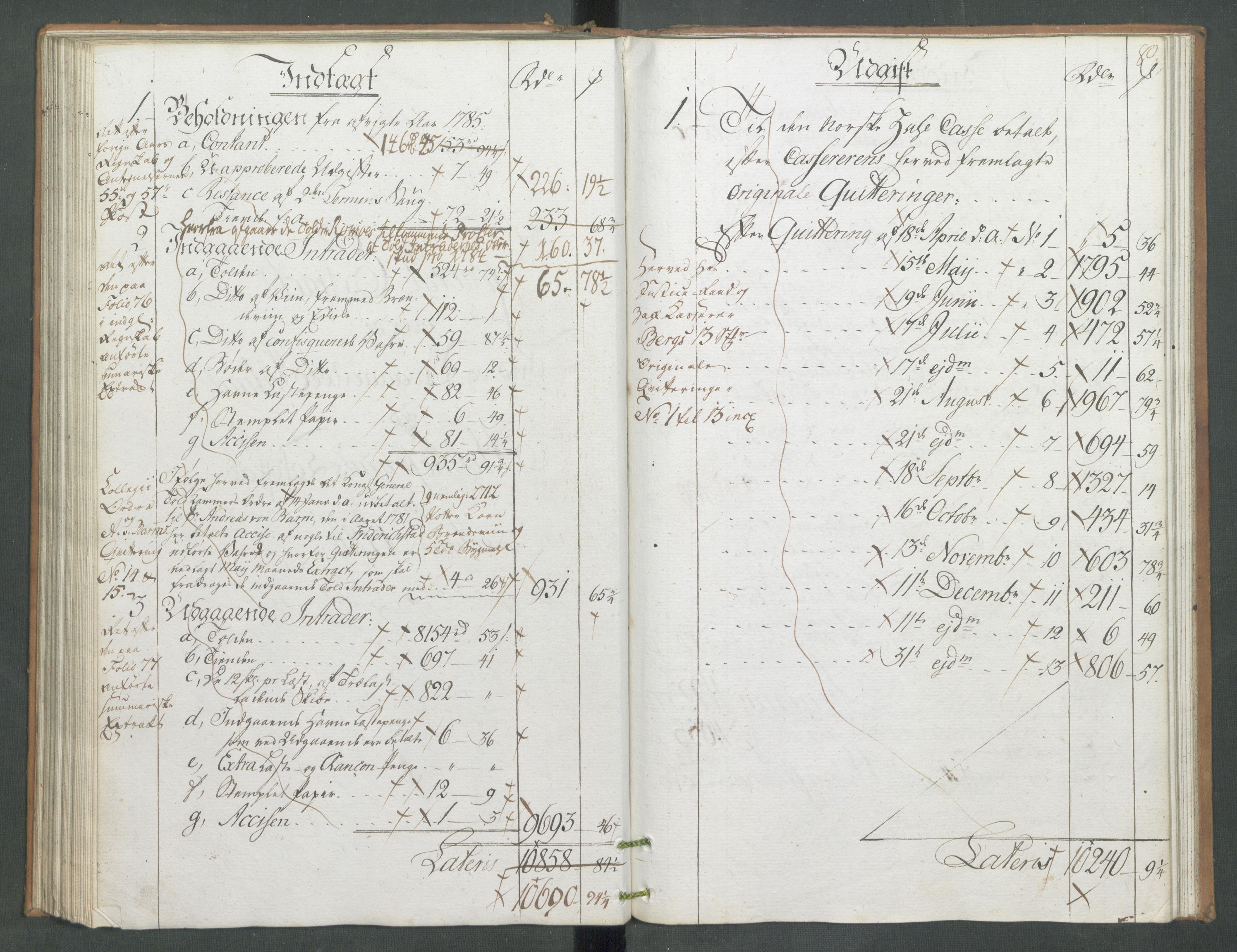 Generaltollkammeret, tollregnskaper, AV/RA-EA-5490/R09/L0079/0001: Tollregnskaper Holmestrand / Utgående hovedtollbok, 1786, p. 79b-80a