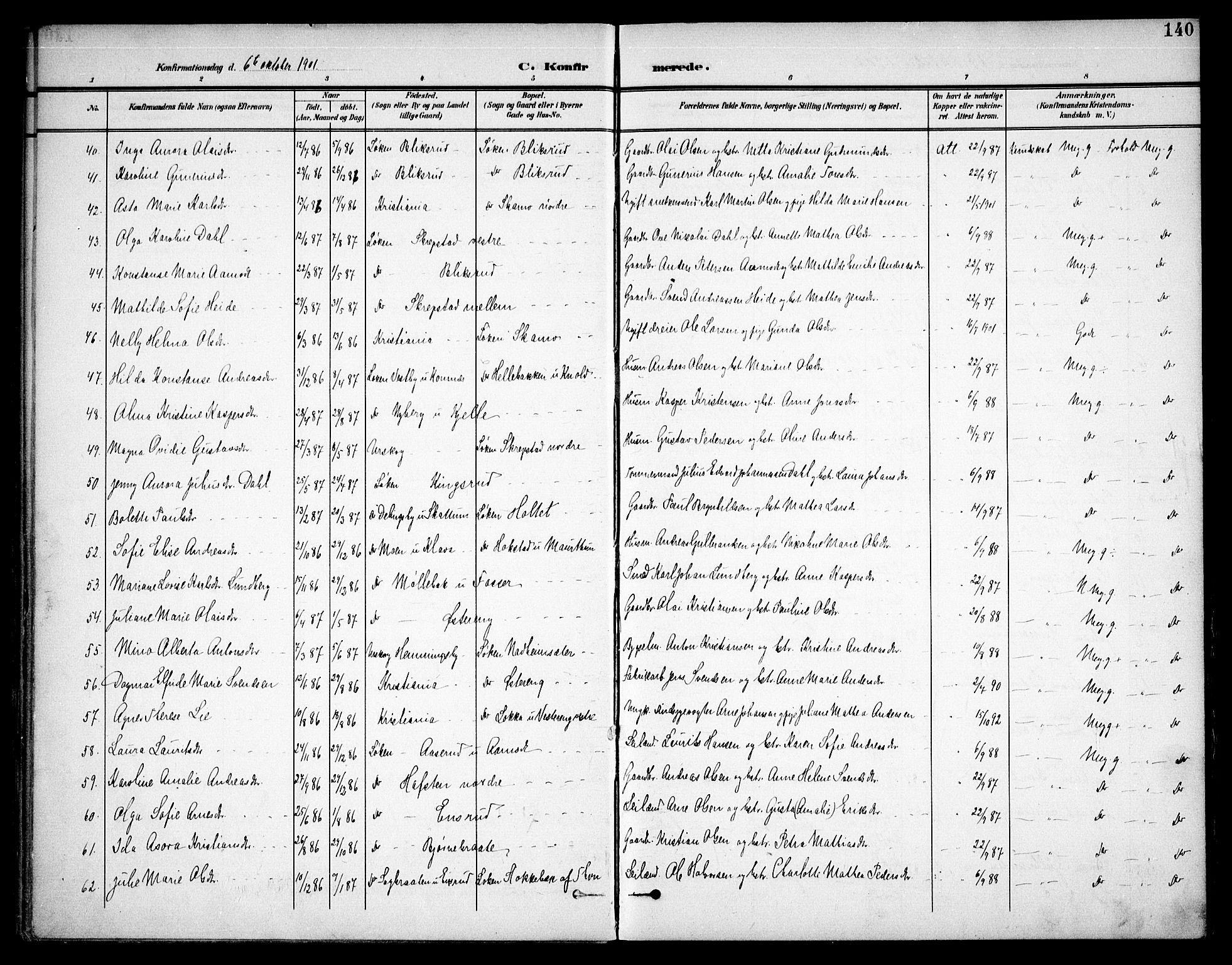 Høland prestekontor Kirkebøker, AV/SAO-A-10346a/F/Fa/L0015: Parish register (official) no. I 15, 1897-1912, p. 140