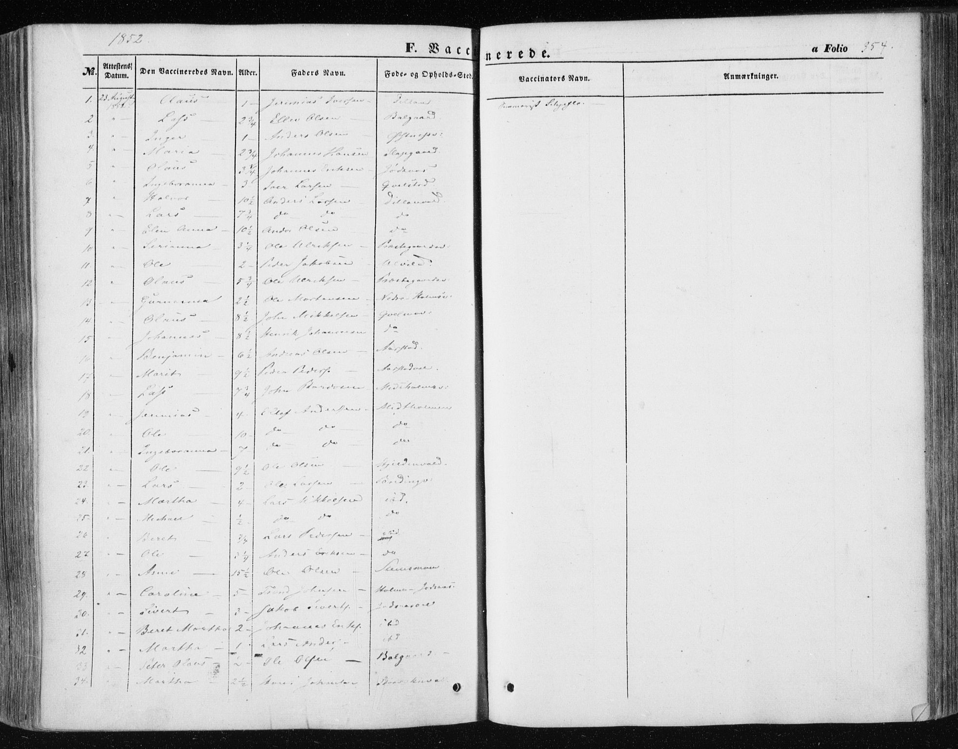 Ministerialprotokoller, klokkerbøker og fødselsregistre - Nord-Trøndelag, SAT/A-1458/723/L0240: Parish register (official) no. 723A09, 1852-1860, p. 354