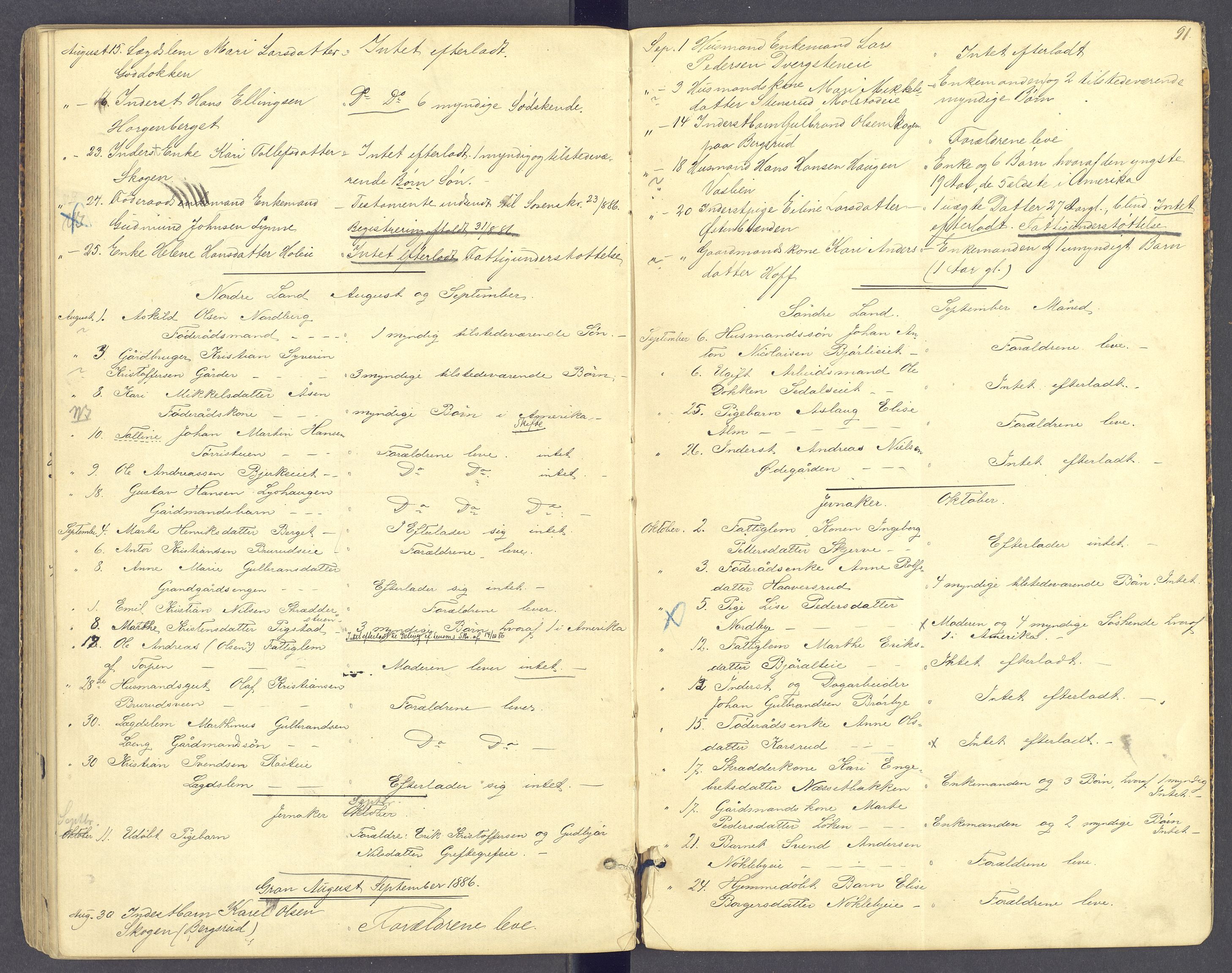 Hadeland og Land tingrett, AV/SAH-TING-010/J/Jg/L0005: Dødsfallsprotokoll, 1876-1886, p. 90b-91a