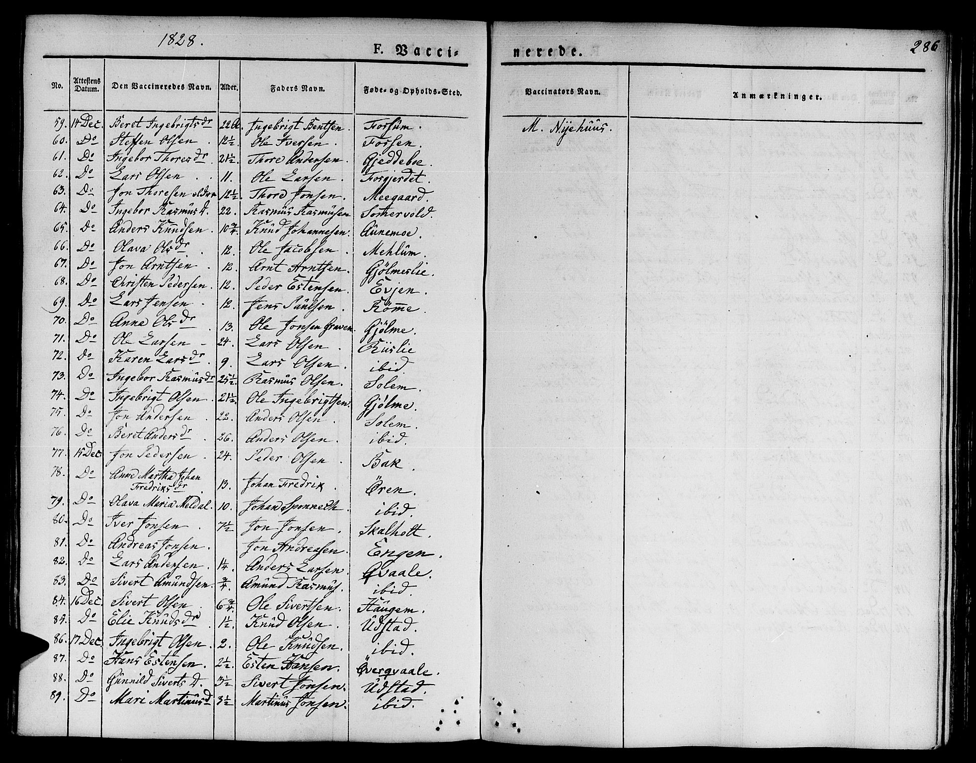 Ministerialprotokoller, klokkerbøker og fødselsregistre - Sør-Trøndelag, AV/SAT-A-1456/668/L0804: Parish register (official) no. 668A04, 1826-1839, p. 286