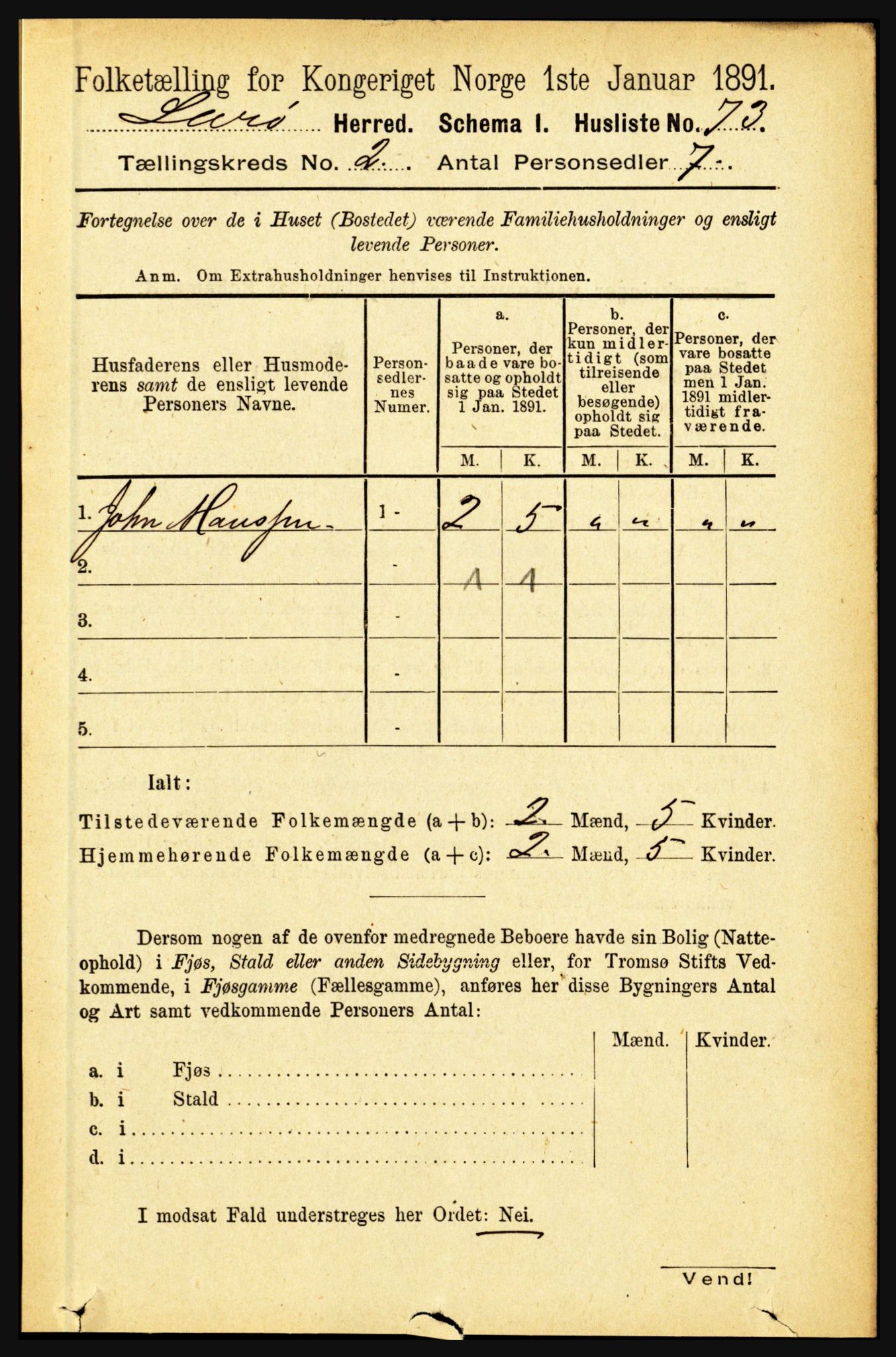 RA, 1891 census for 1834 Lurøy, 1891, p. 729