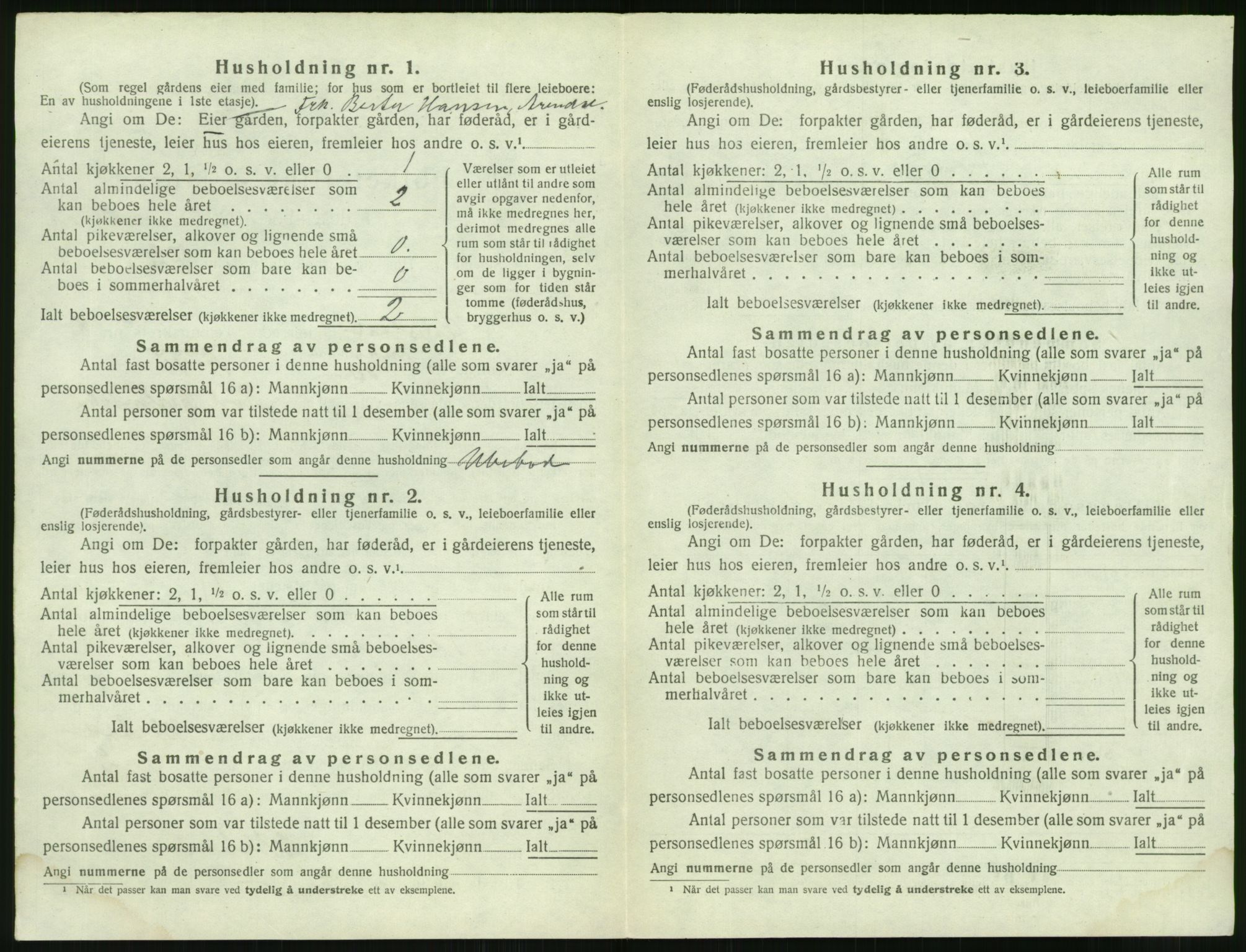 SAK, 1920 census for Øyestad, 1920, p. 879