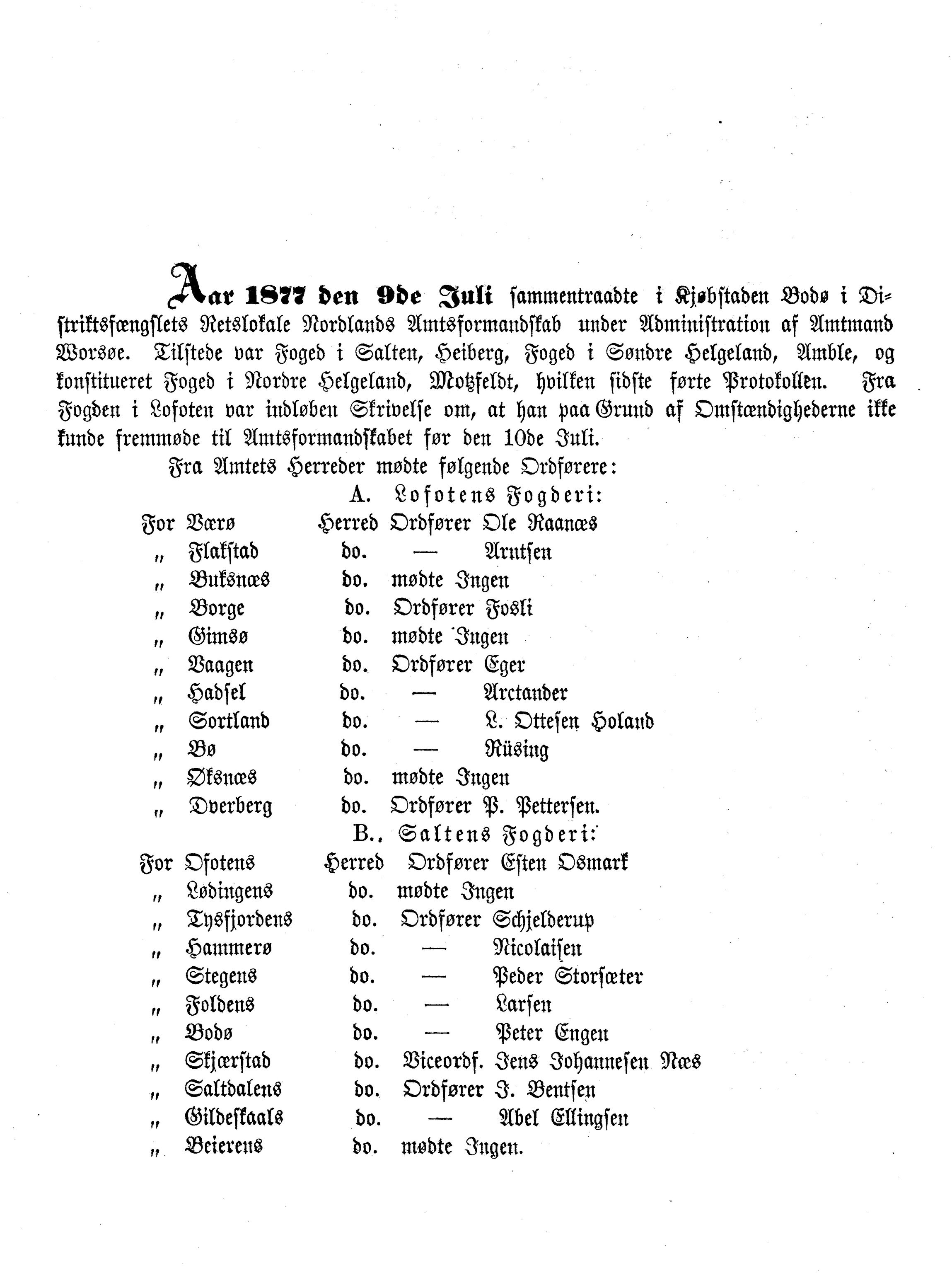 Nordland Fylkeskommune. Fylkestinget, AIN/NFK-17/176/A/Ac/L0010: Fylkestingsforhandlinger 1874-1880, 1874-1880