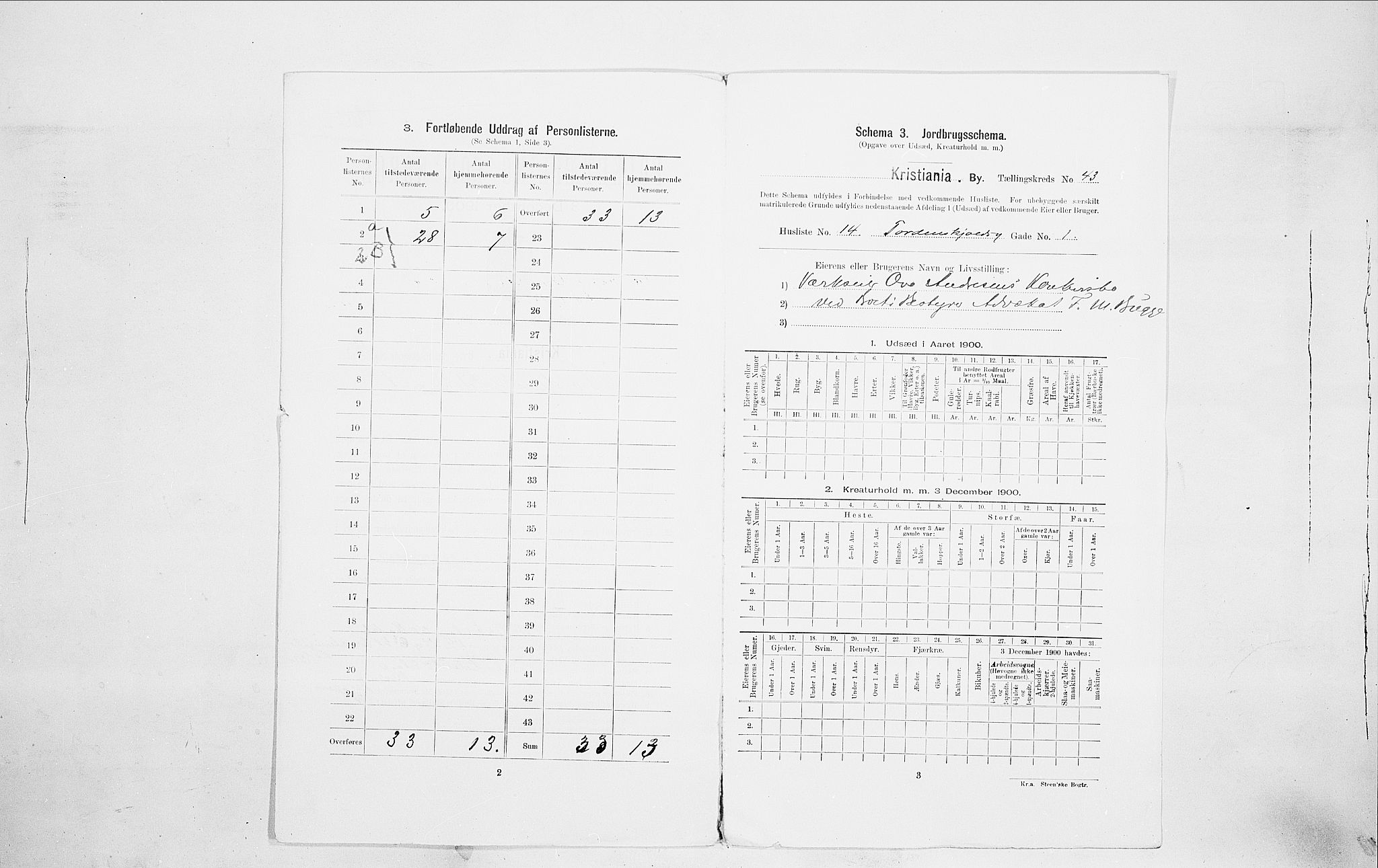 SAO, 1900 census for Kristiania, 1900, p. 102611