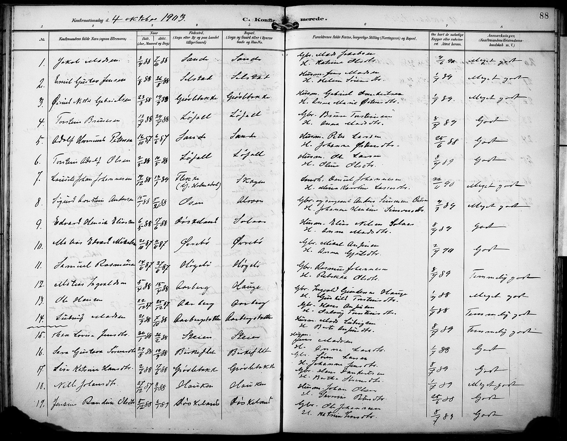 Gaular sokneprestembete, AV/SAB-A-80001/H/Haa: Parish register (official) no. B 2, 1898-1911, p. 88