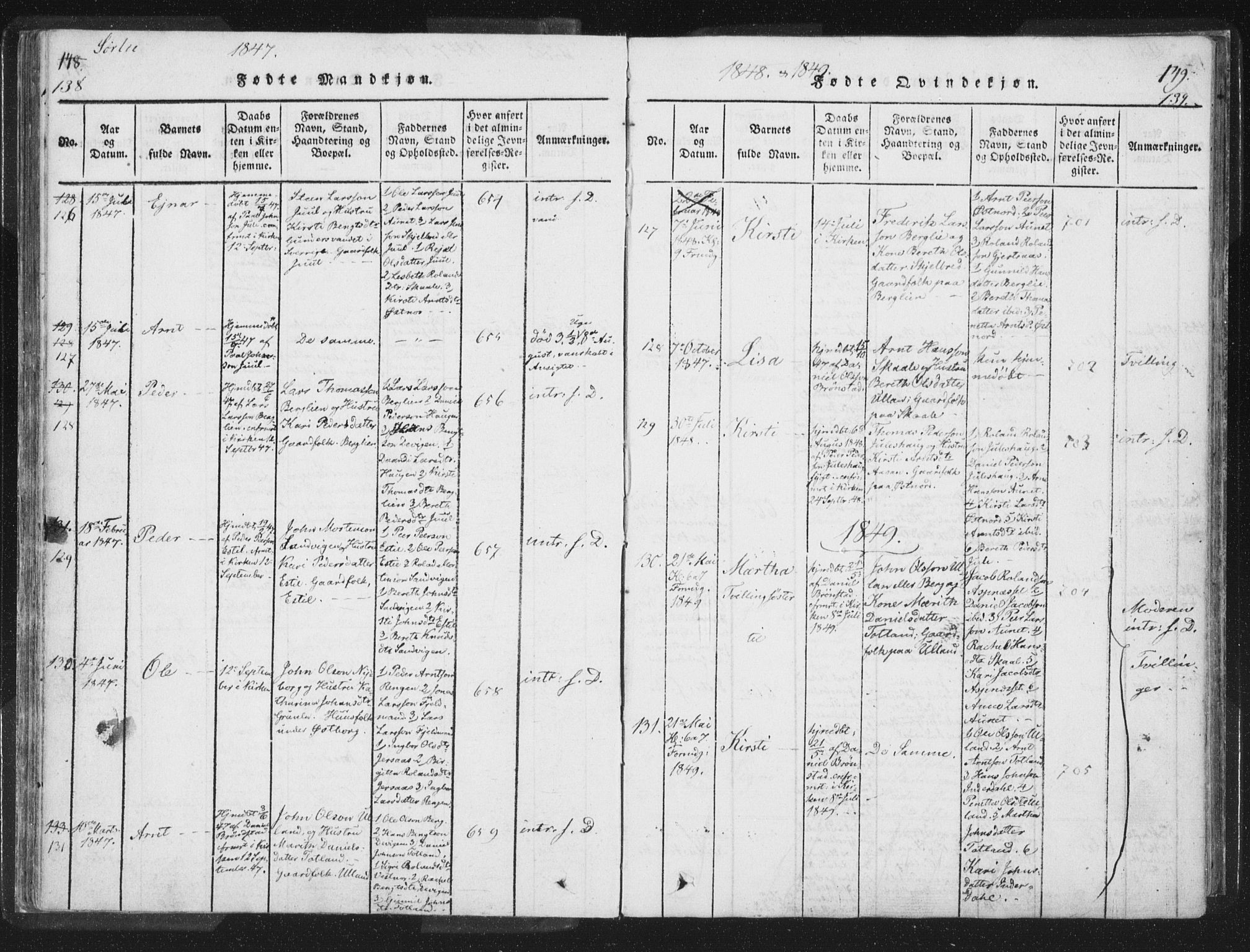 Ministerialprotokoller, klokkerbøker og fødselsregistre - Nord-Trøndelag, SAT/A-1458/755/L0491: Parish register (official) no. 755A01 /2, 1817-1864, p. 138-139