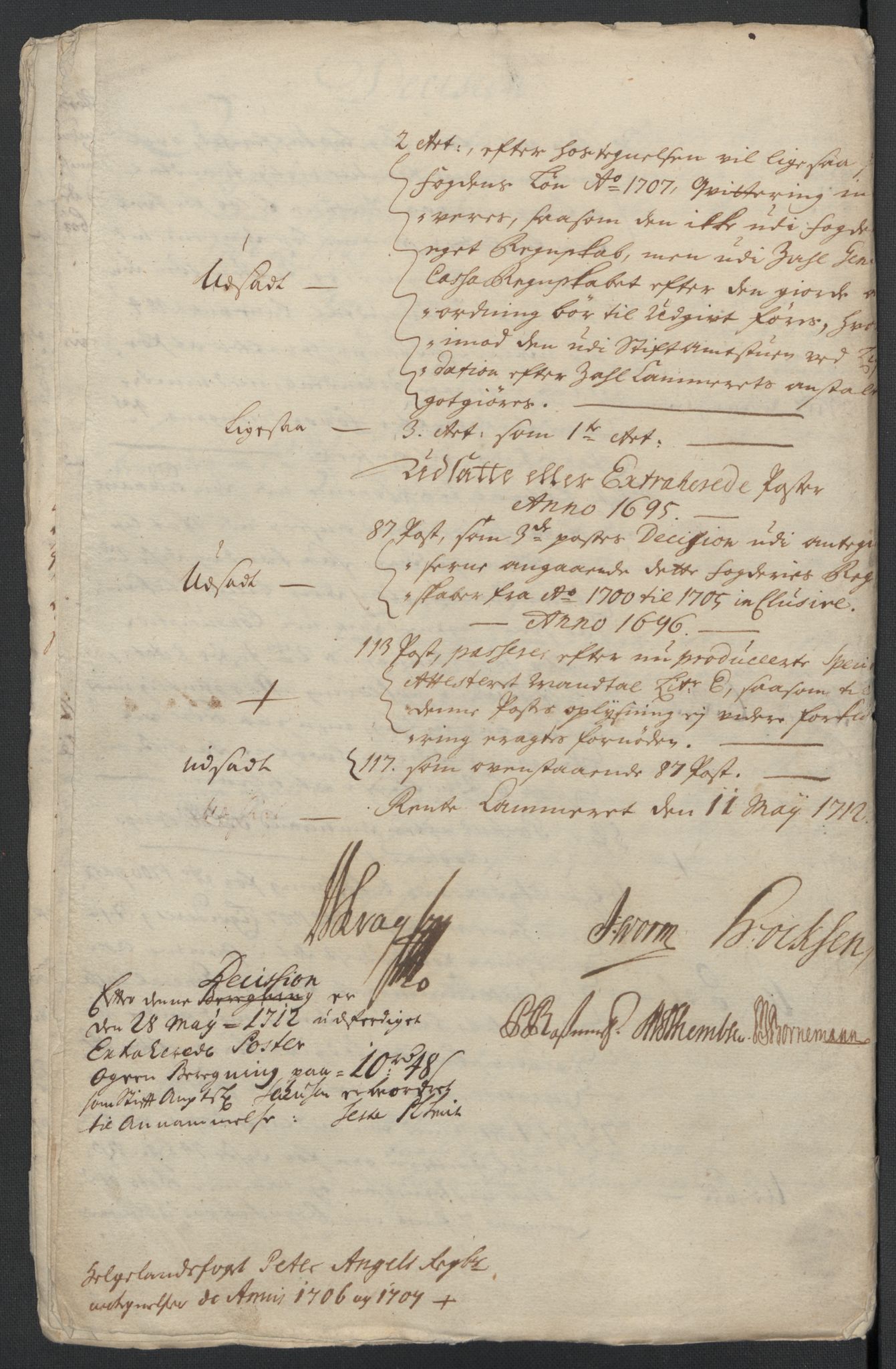 Rentekammeret inntil 1814, Reviderte regnskaper, Fogderegnskap, RA/EA-4092/R65/L4509: Fogderegnskap Helgeland, 1706-1707, p. 282