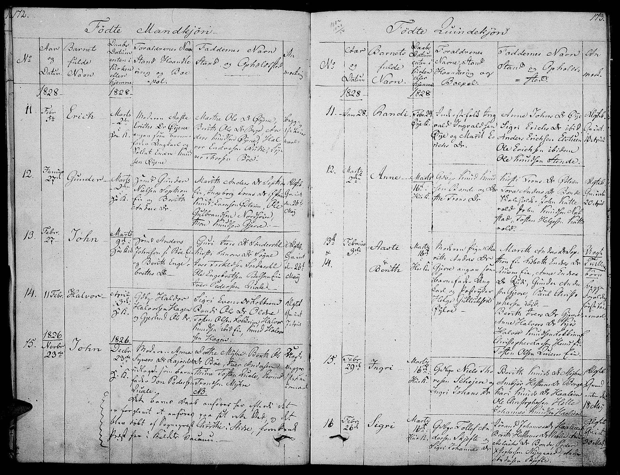 Vang prestekontor, Valdres, SAH/PREST-140/H/Ha/L0003: Parish register (official) no. 3, 1809-1831, p. 172-173
