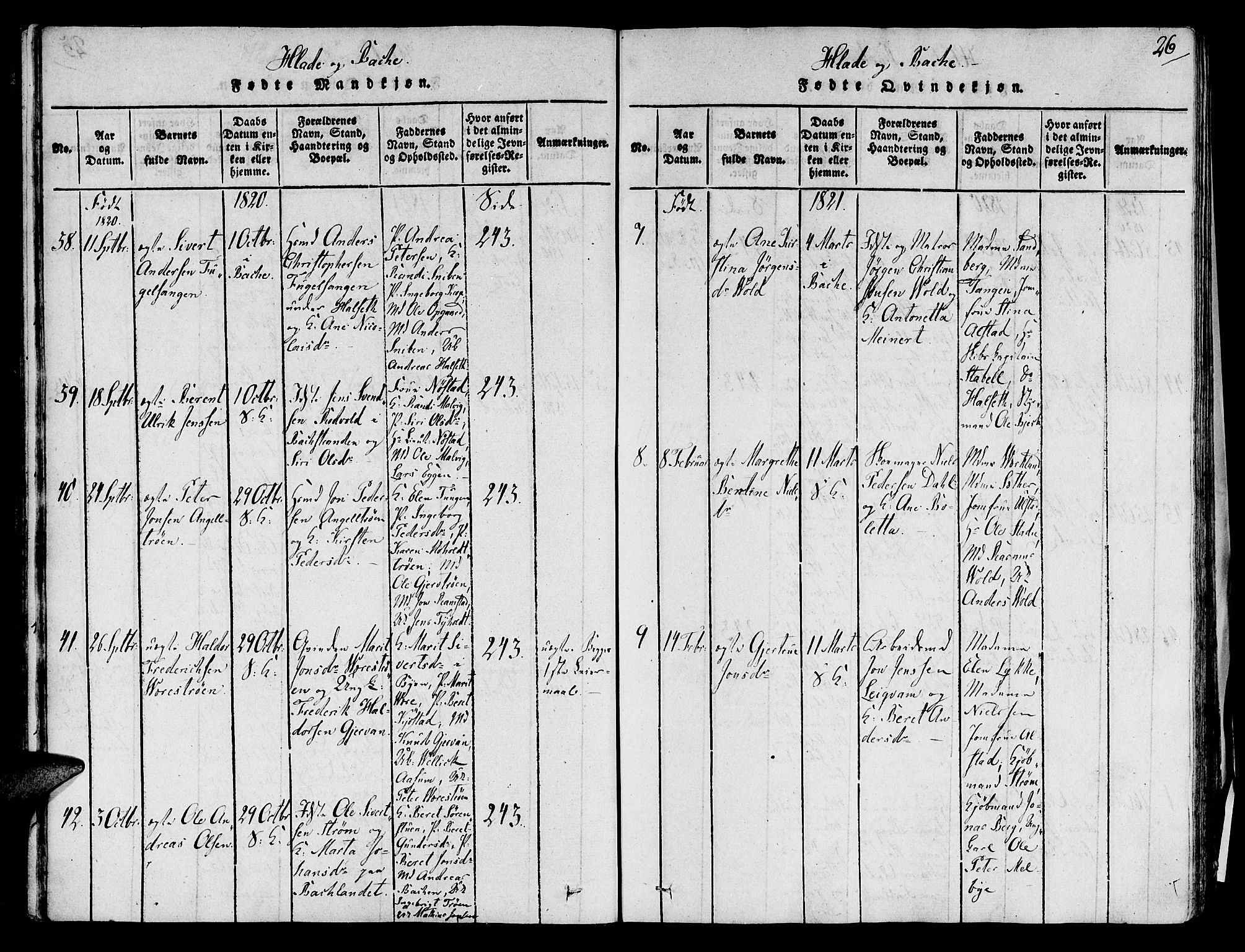 Ministerialprotokoller, klokkerbøker og fødselsregistre - Sør-Trøndelag, SAT/A-1456/606/L0283: Parish register (official) no. 606A03 /1, 1818-1823, p. 26