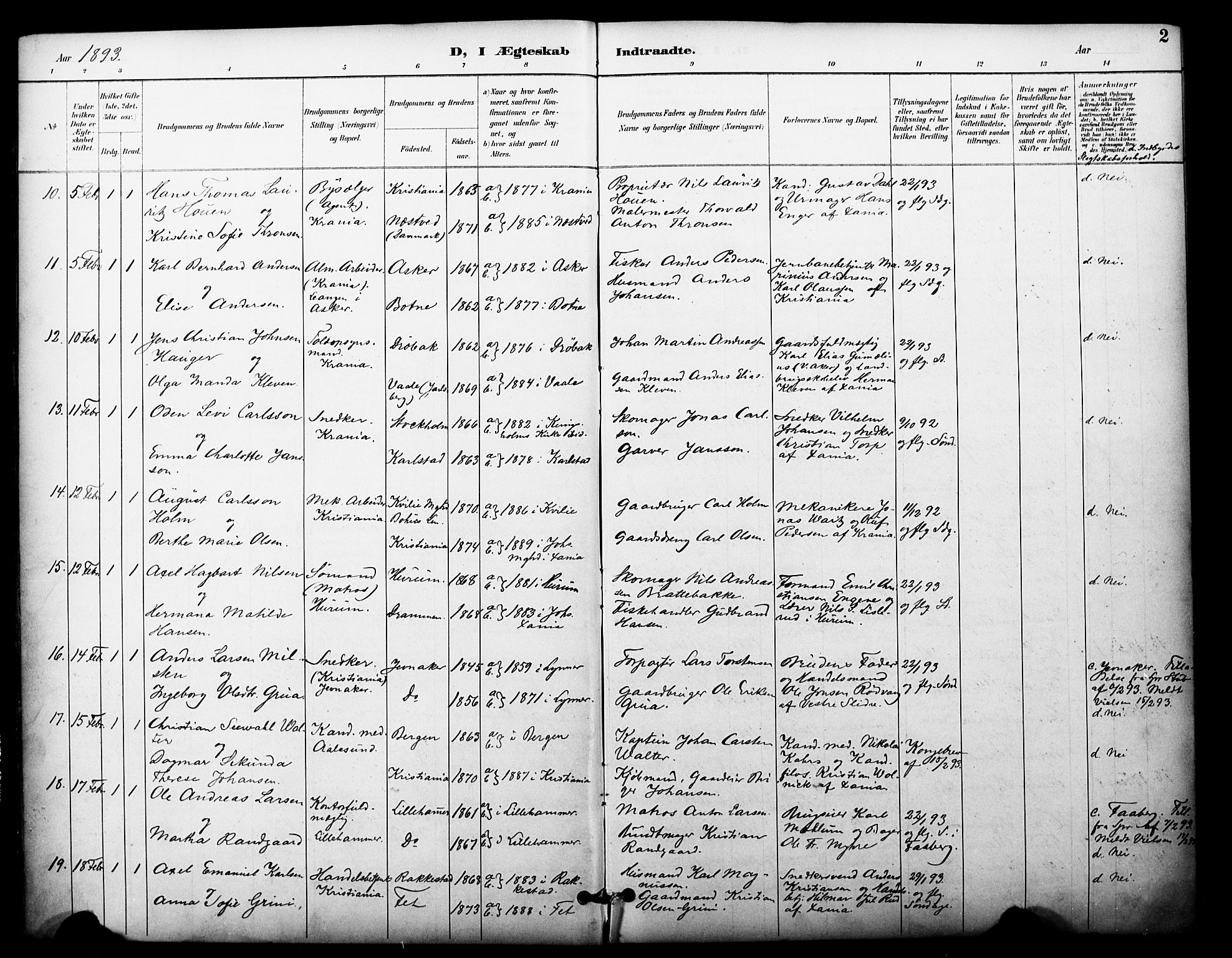 Johannes prestekontor Kirkebøker, AV/SAO-A-10852/F/Fa/L0006: Parish register (official) no. 6, 1893-1906, p. 2