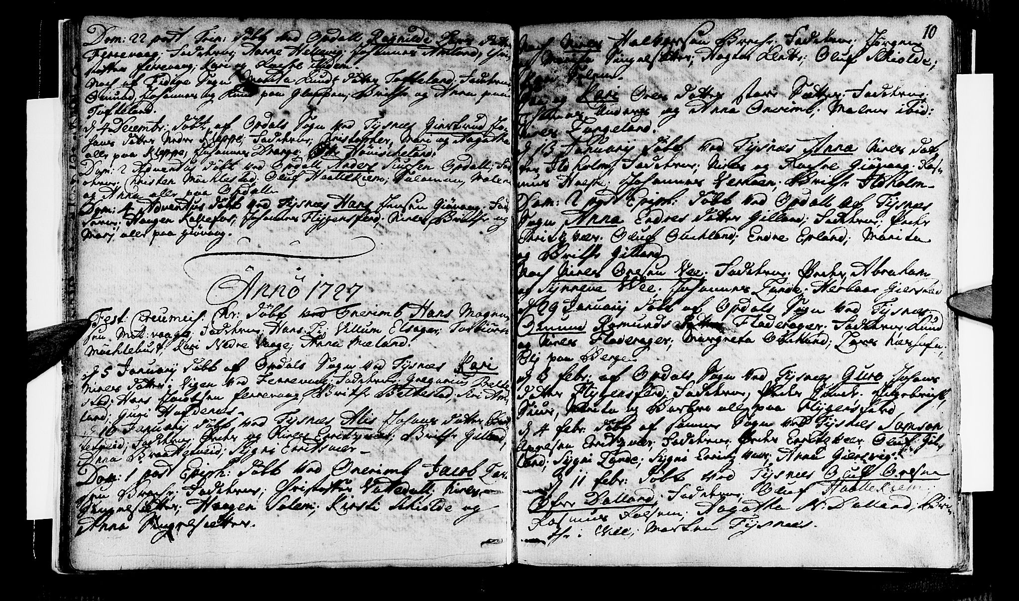 Tysnes sokneprestembete, SAB/A-78601/H/Haa: Parish register (official) no. A 1, 1723-1731, p. 10