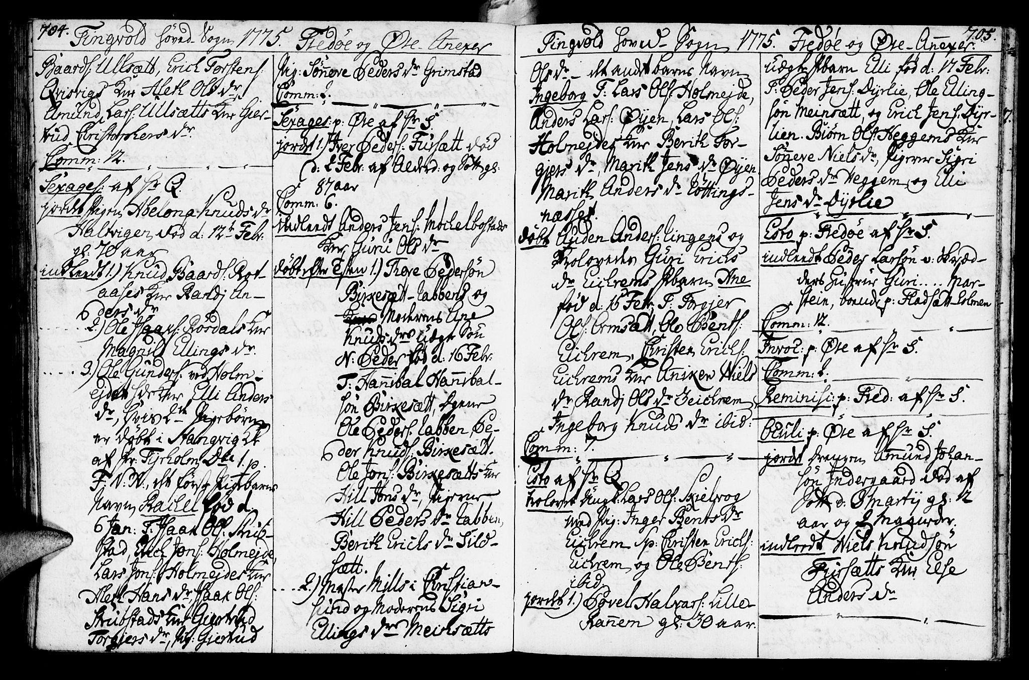 Ministerialprotokoller, klokkerbøker og fødselsregistre - Møre og Romsdal, SAT/A-1454/586/L0979: Parish register (official) no. 586A05, 1751-1776, p. 704-705