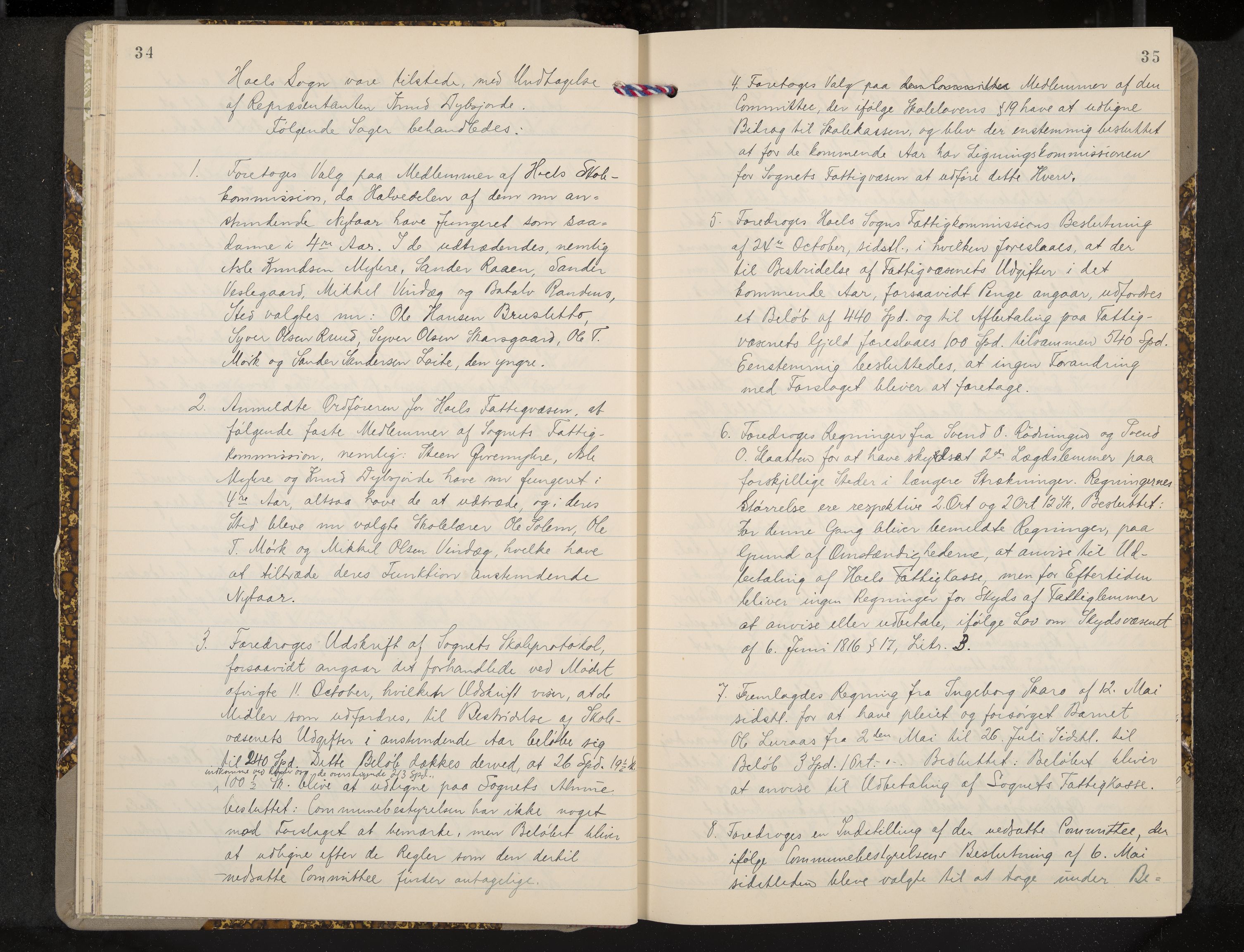 Ål formannskap og sentraladministrasjon, IKAK/0619021/A/Aa/L0003: Utskrift av møtebok, 1864-1880, p. 34-35