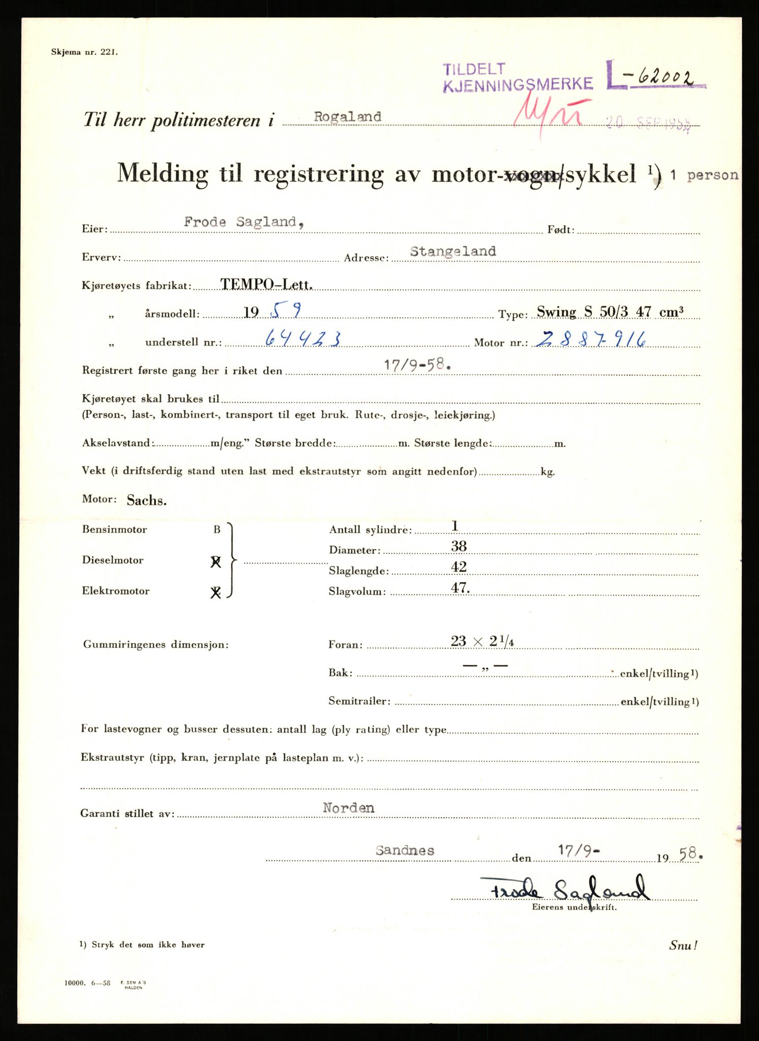 Stavanger trafikkstasjon, AV/SAST-A-101942/0/F/L0062: L-62000 - L-62699, 1930-1971, p. 7