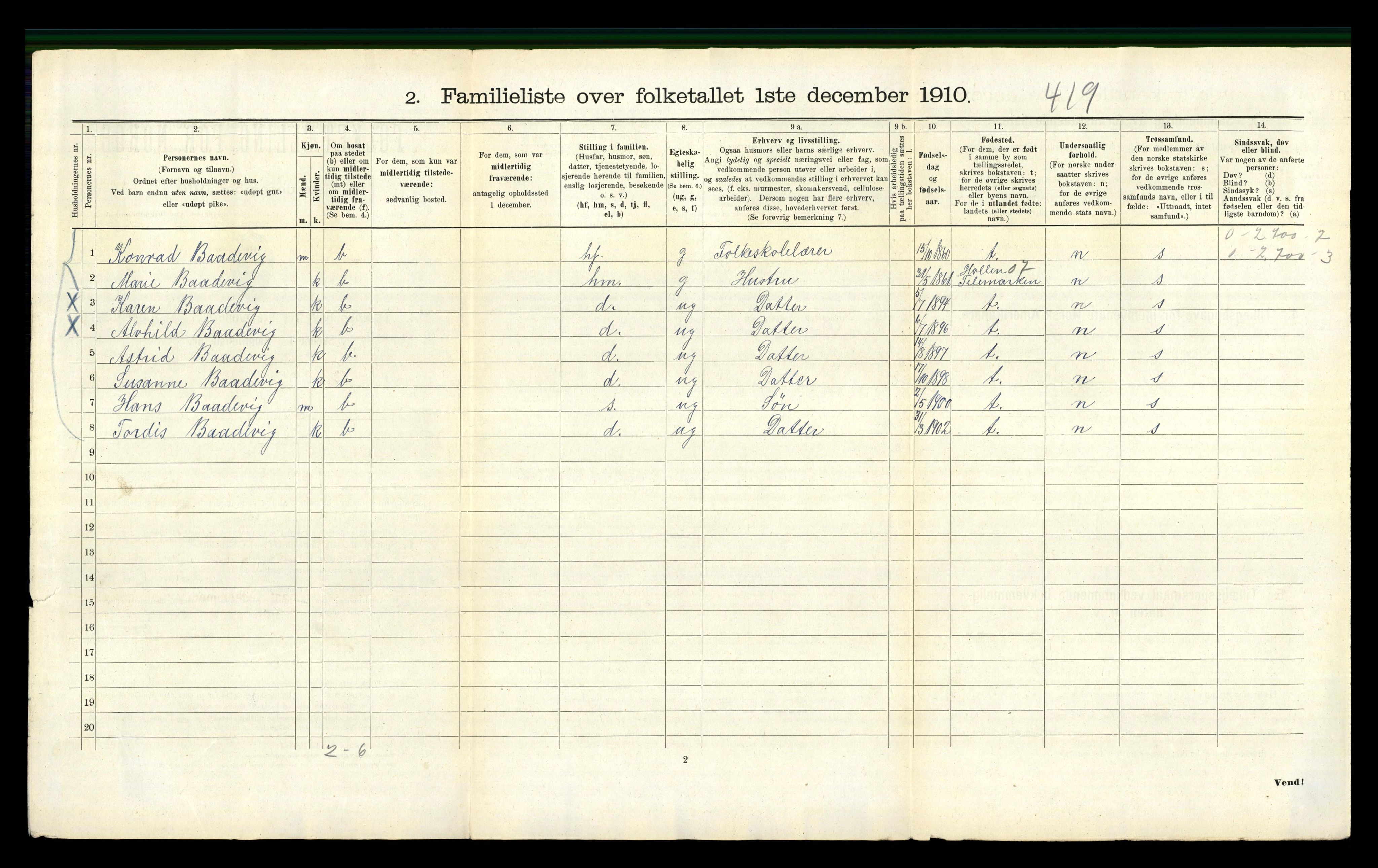 RA, 1910 census for Bergen, 1910, p. 43970