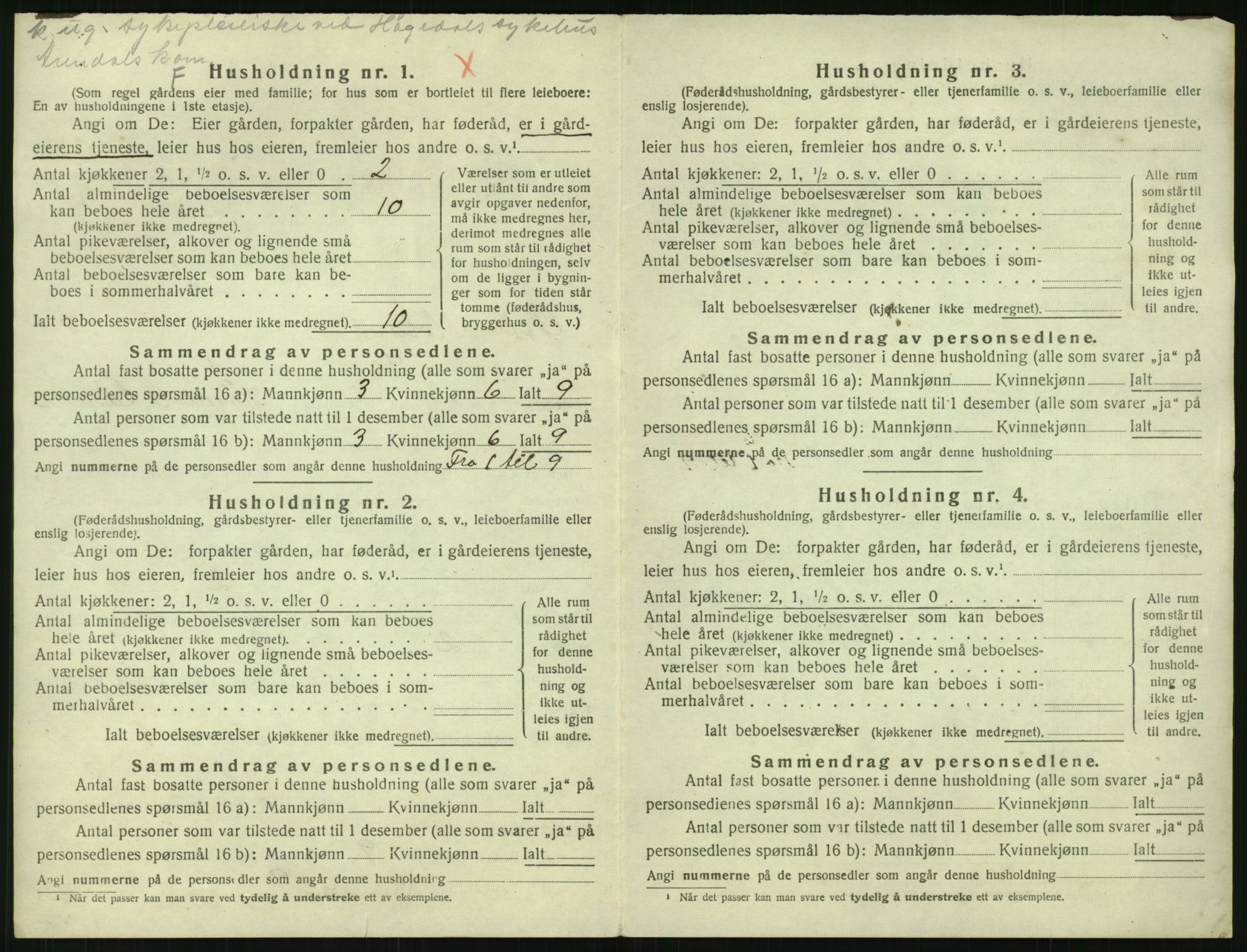 SAK, 1920 census for Austre Moland, 1920, p. 444