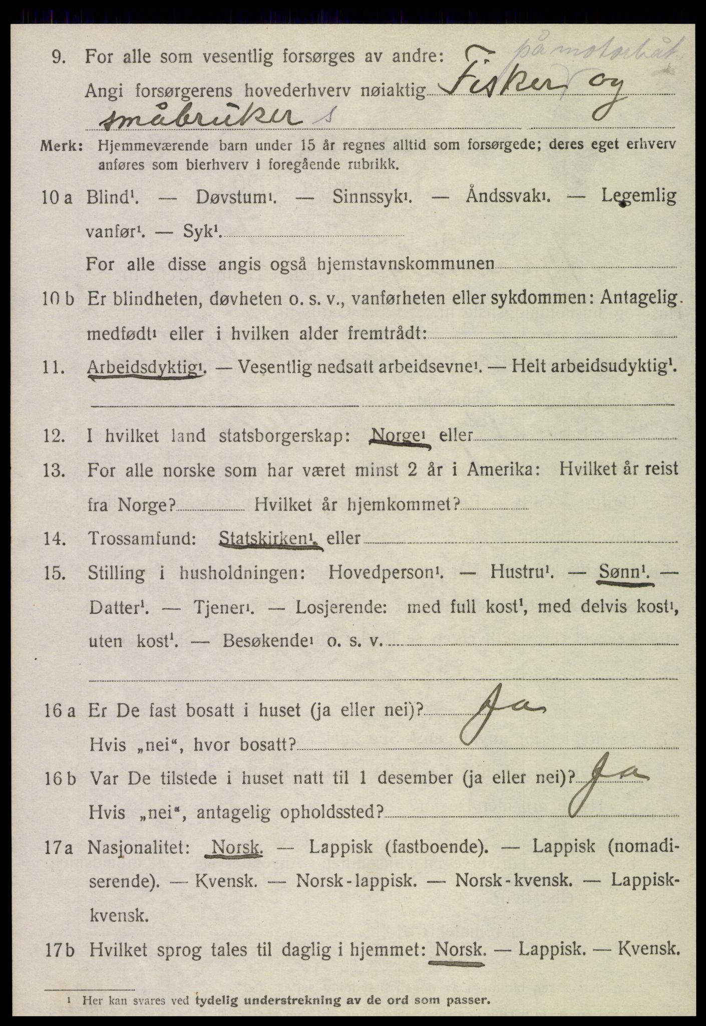 SAT, 1920 census for Brønnøy, 1920, p. 4381