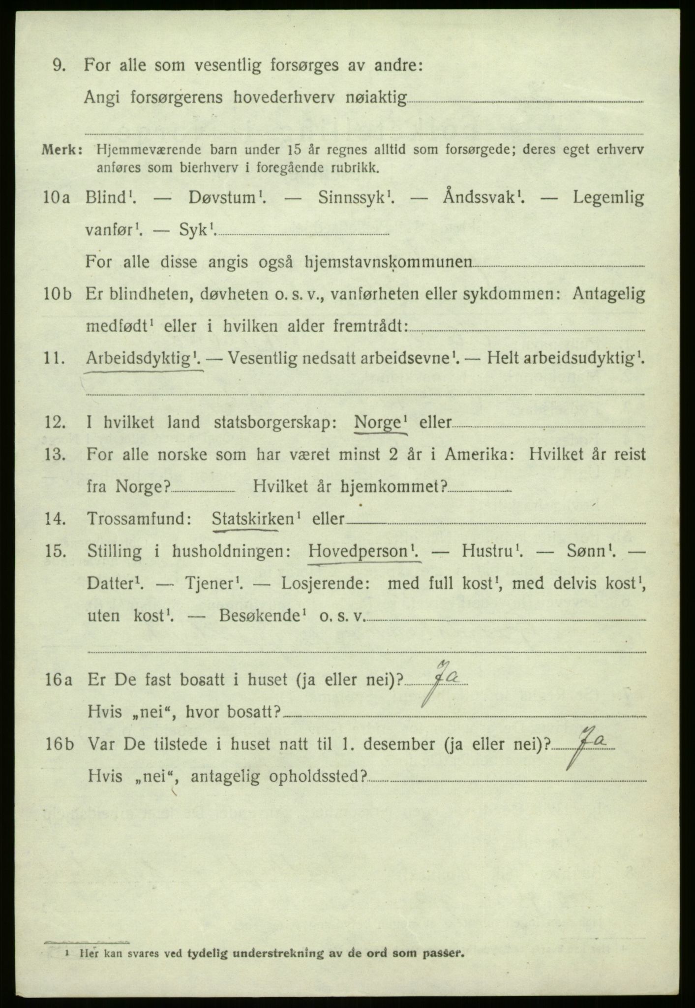 SAB, 1920 census for Jølster, 1920, p. 5937