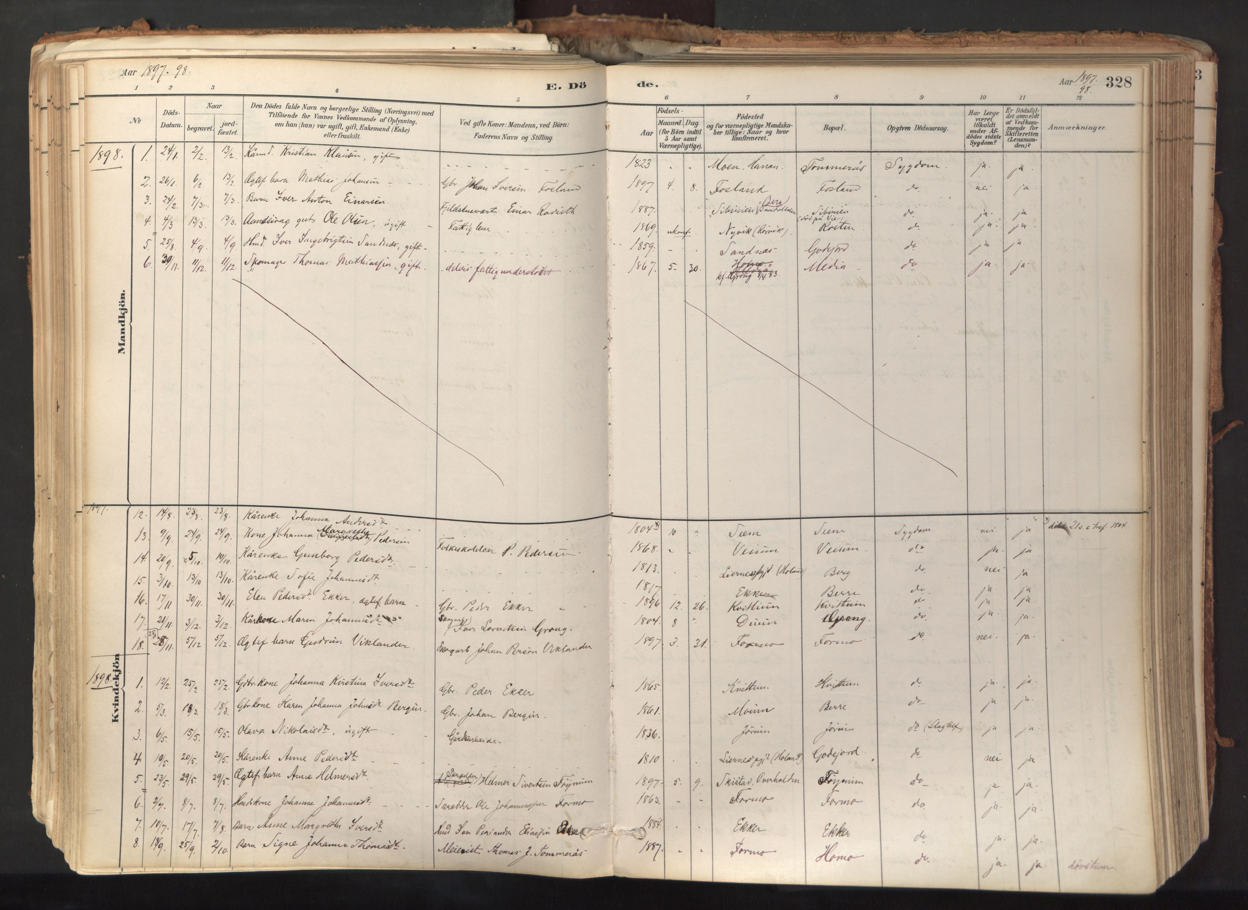 Ministerialprotokoller, klokkerbøker og fødselsregistre - Nord-Trøndelag, AV/SAT-A-1458/758/L0519: Parish register (official) no. 758A04, 1880-1926, p. 328