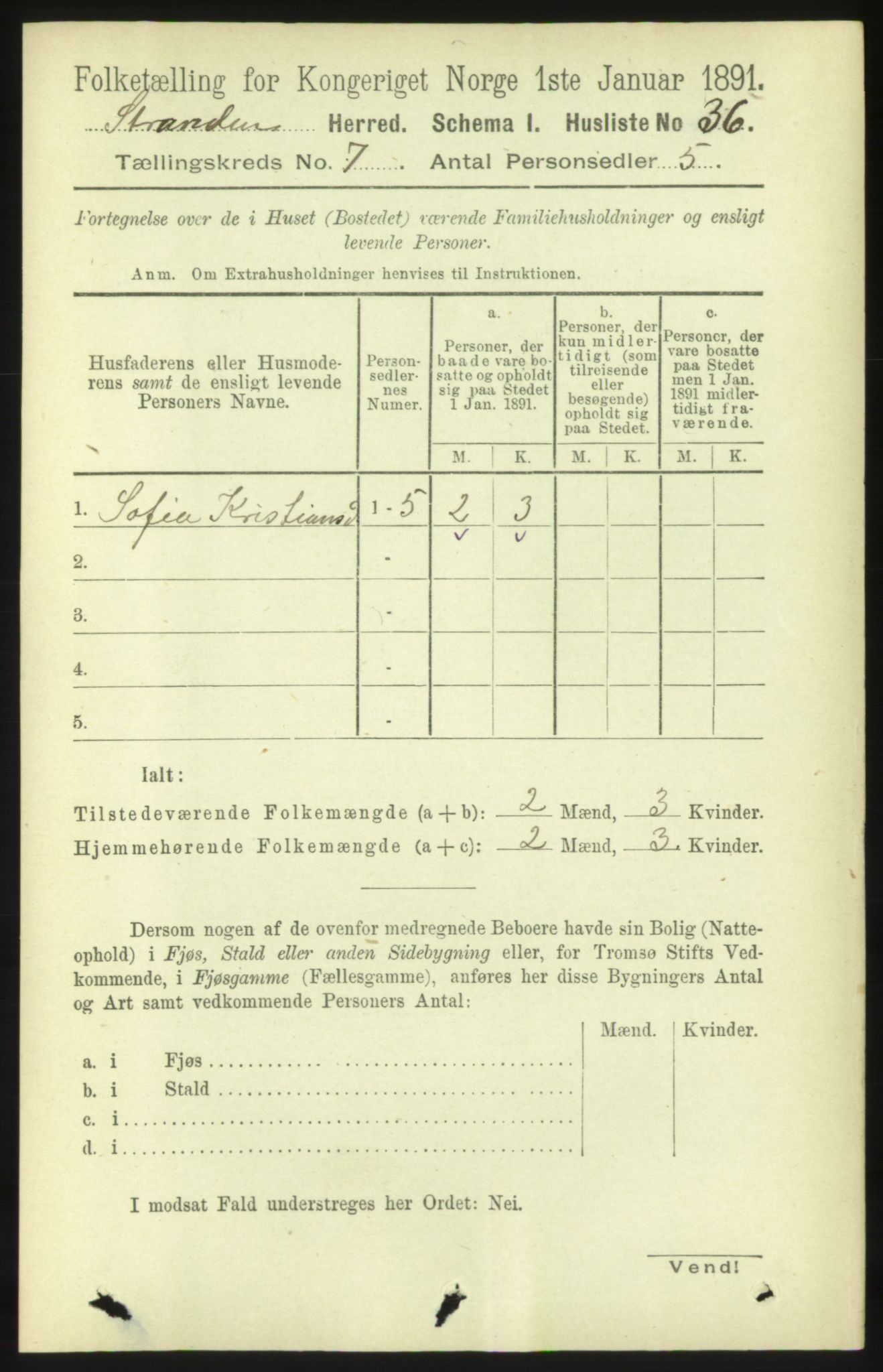 RA, 1891 census for 1525 Stranda, 1891, p. 1678