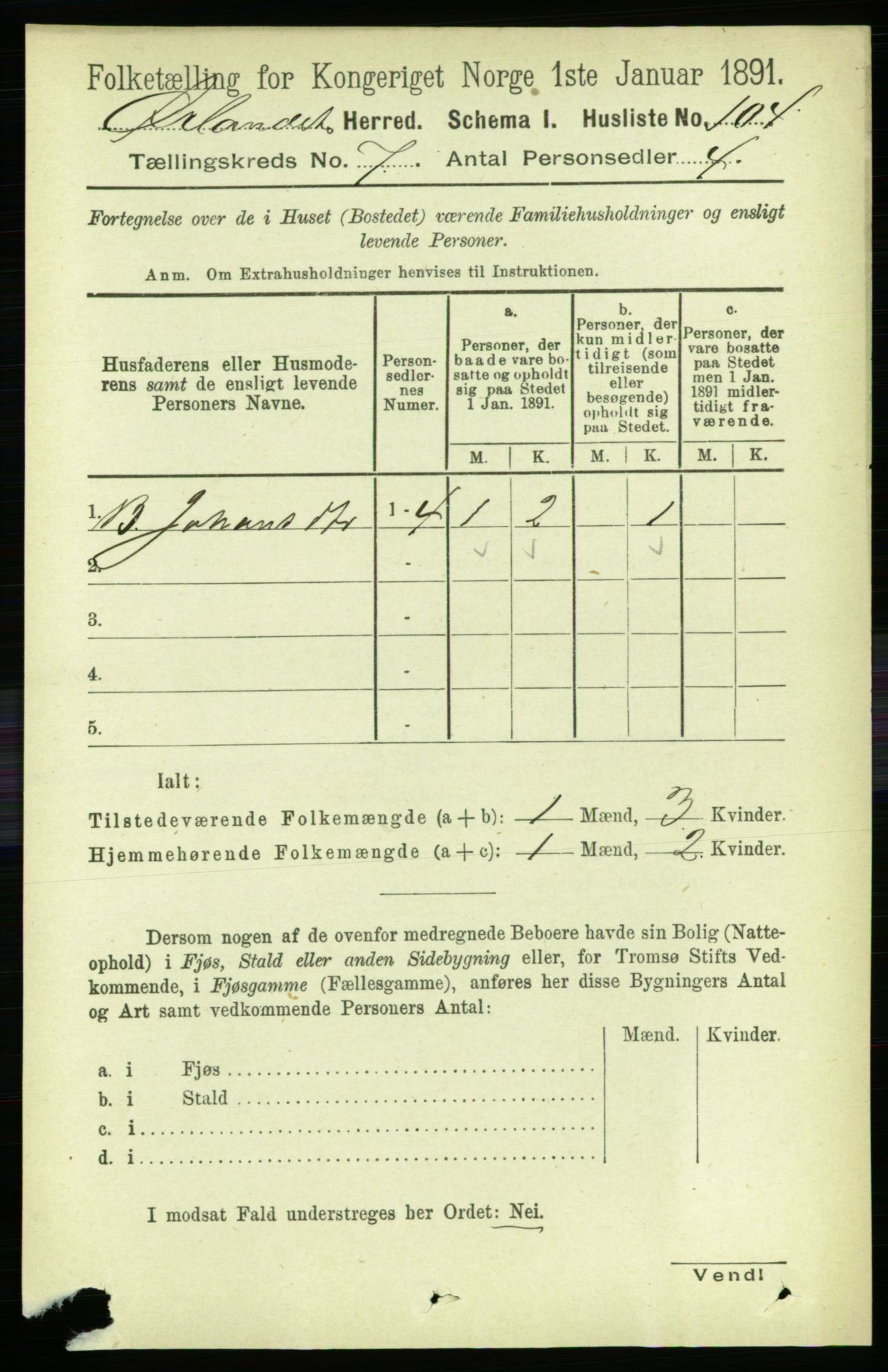 RA, 1891 census for 1621 Ørland, 1891, p. 2468