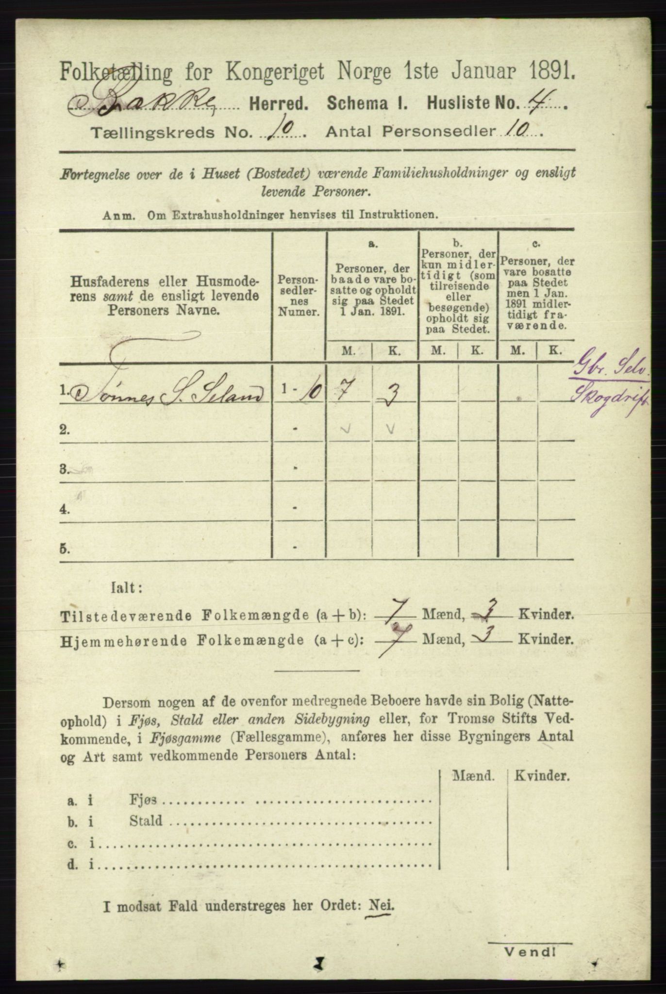 RA, 1891 census for 1045 Bakke, 1891, p. 1968