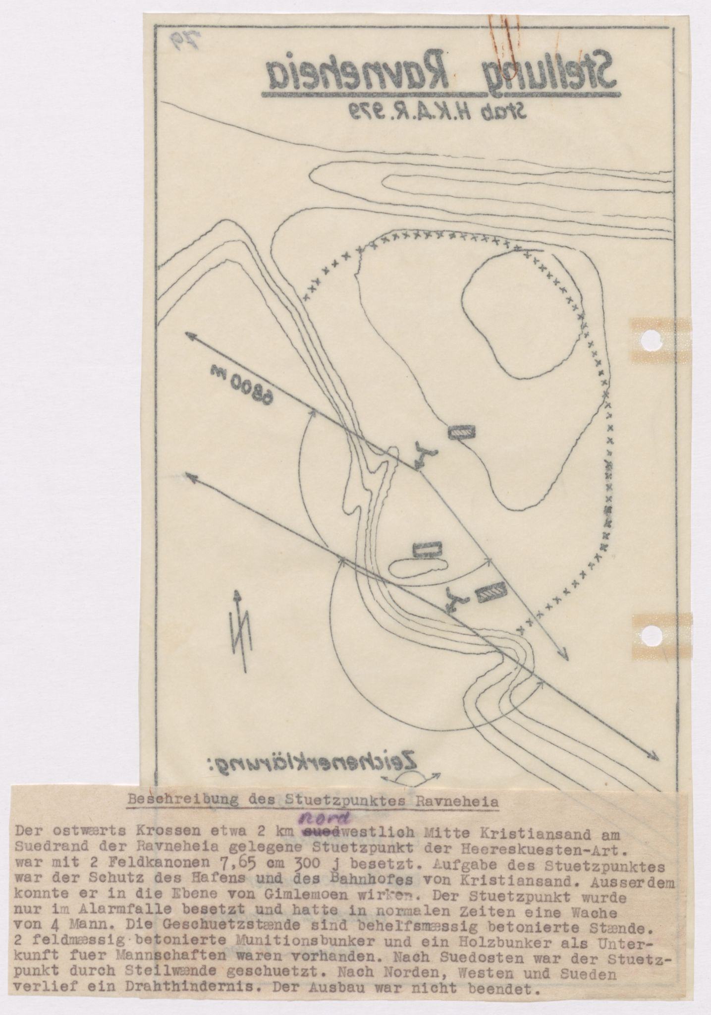 Forsvaret, Ingeniørkompaniet/Distriktskommando Sørlandet/Sørlandet ingeniørbataljon, RA/RAFA-2863/F/Fa/L0031: Forberedte sprengninger i Rogaland og Agder. Skisser over anlegg i områder fra Flekkefjord til Arendal, 1940-1945, p. 112